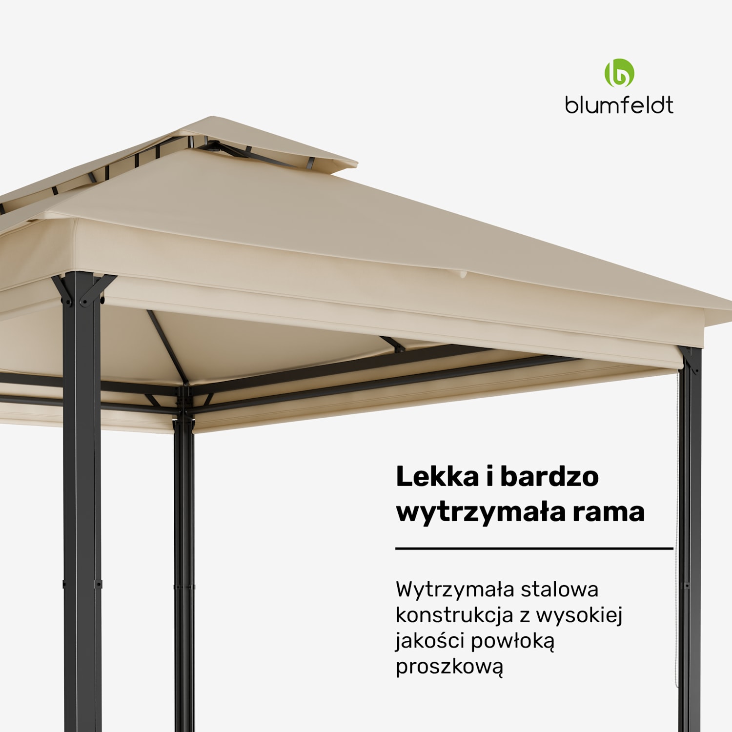 Grandezza Cortina Altana ogrodowa 3x4 m, odporna na warunki atmosferyczne, malowana proszkowo, rolety boczne 3 x 4 m | Beż