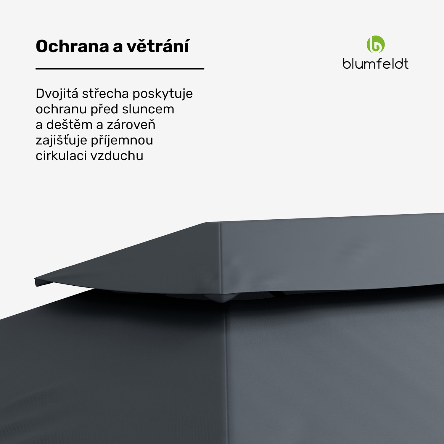 Grandezza Cortina zahradní altán 3x6 m, odolný vůči povětrnostním vlivům, práškově lakovaný, boční rolety 3 x 6 m | Tmavě šedá