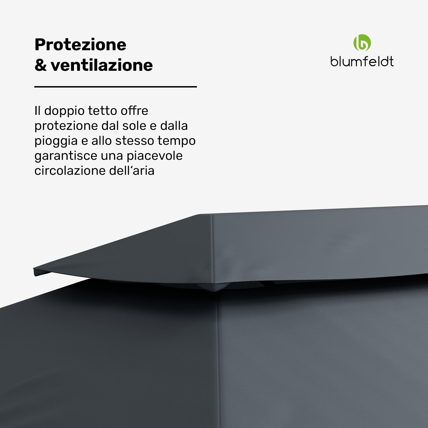 Grandezza Cortina - Gazebo da giardino, 3x6 m | Resistente agli agenti atmosferici | Verniciato a polvere | Imposte laterali 3 x 6 m | Grigio scuro