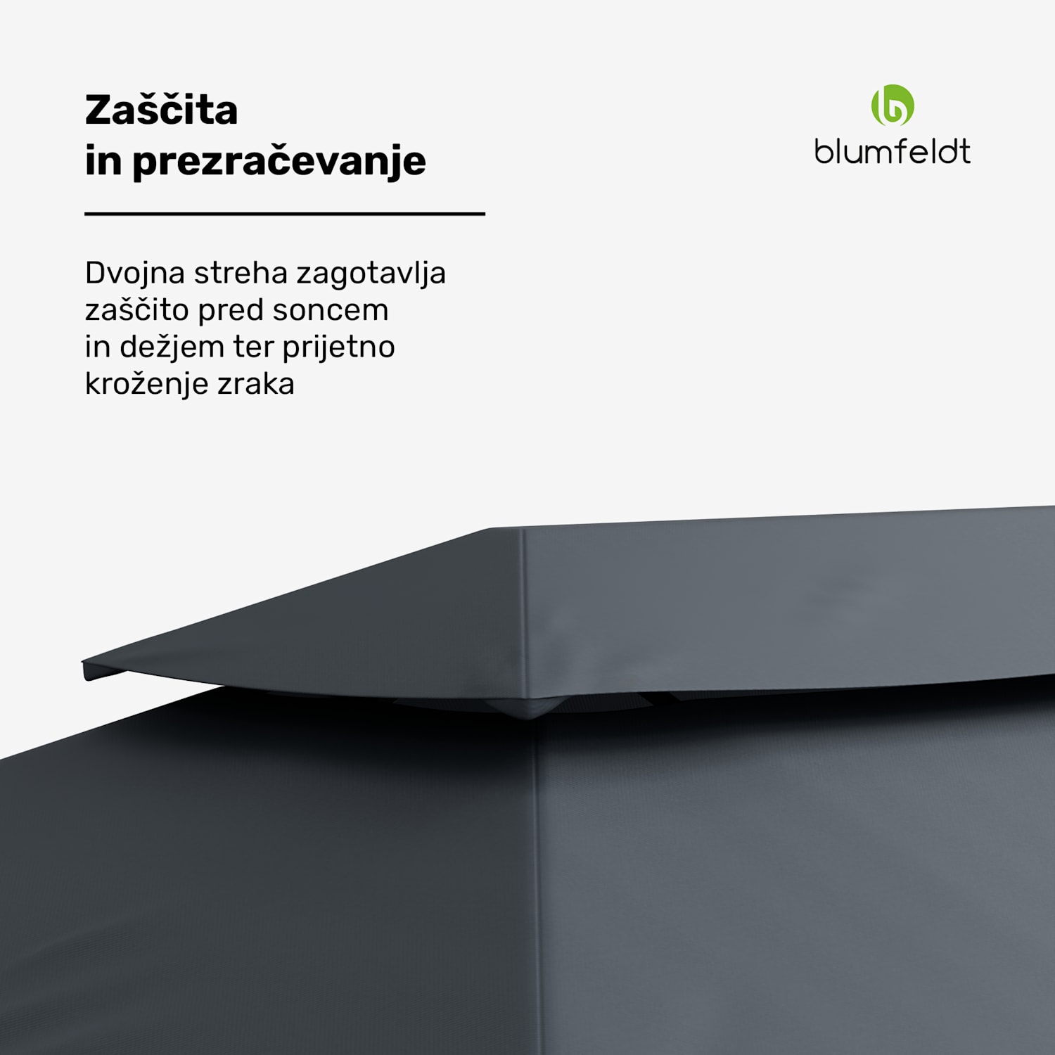 Grandezza Cortina vrtni paviljon 3x6 m, odporen na vremenske vplive, prašno lakiran, stranske rolete 3 x 6 m | Temno siva