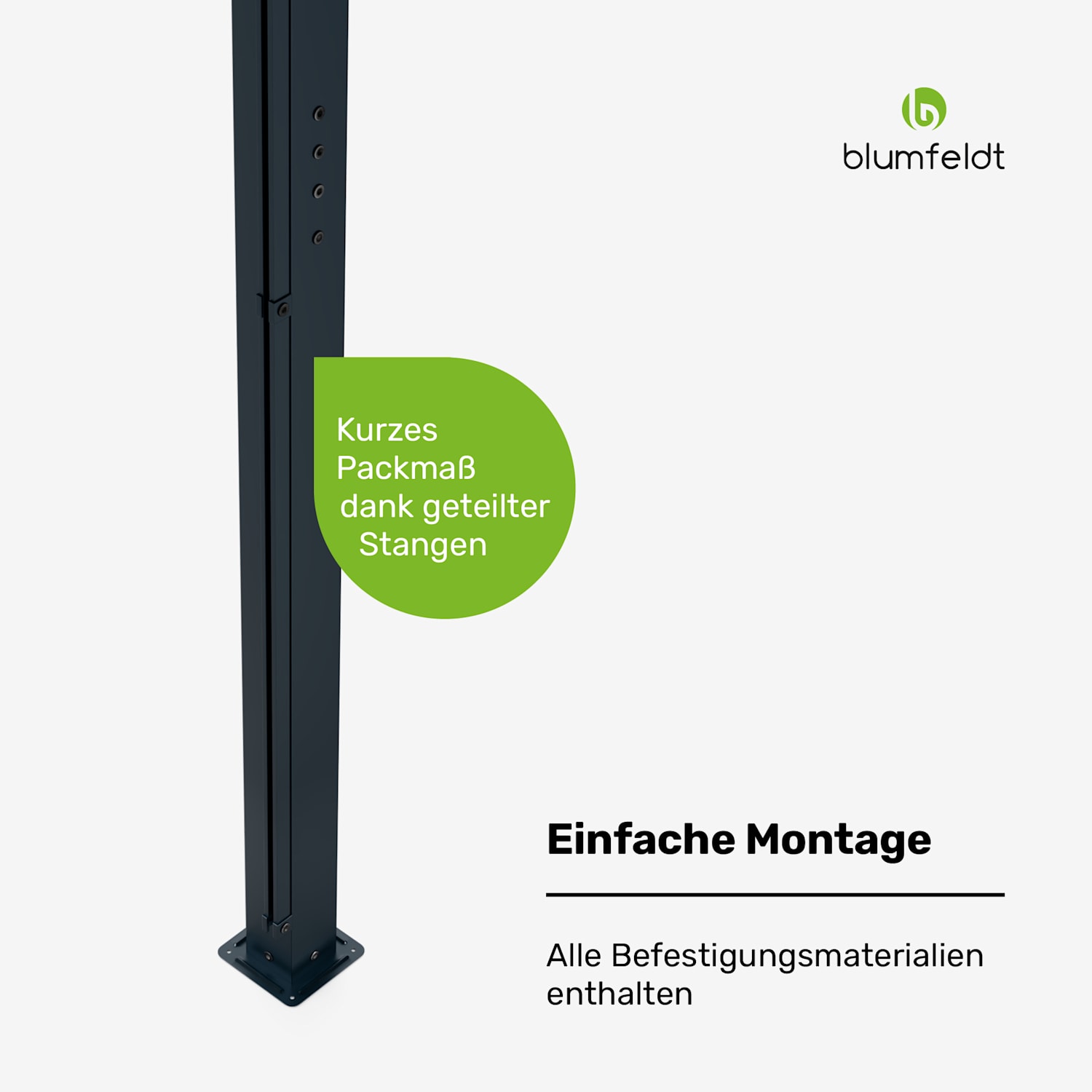 Pantheon Cortina Solid Sky Pergola 3x3 | wetterbeständig | pulverbeschichtet | seitliche Rollläden 