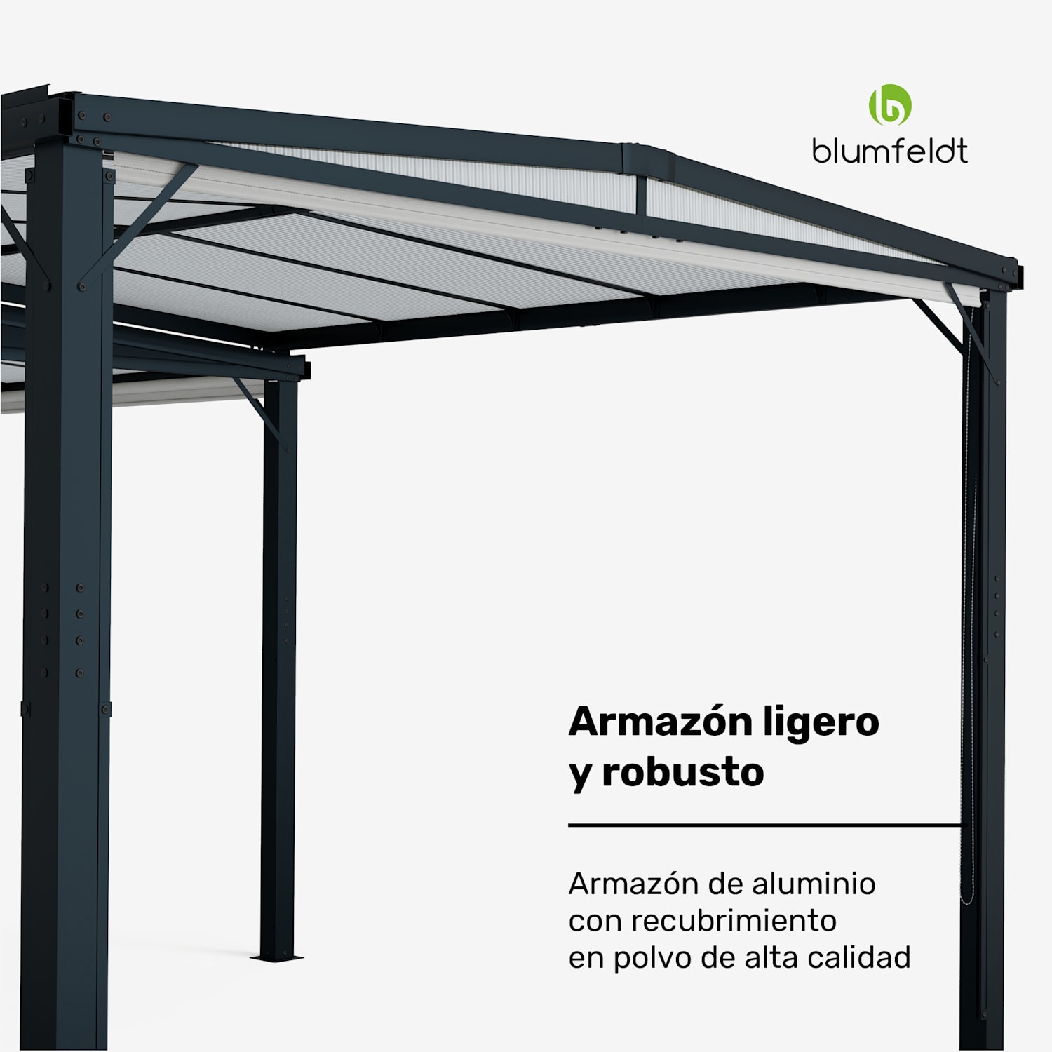 Pantheon Cortina Solid Sky Expand cenador 3 x 6 | resistente a la intemperie | extensible 