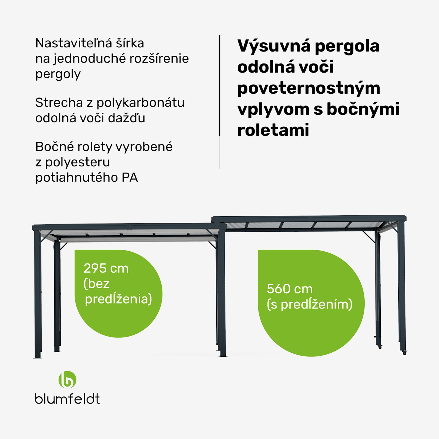 Pantheon Cortina Solid Sky Expand záhradný altánok 3x6, odolný voči poveternostným vplyvom, rozťahovací 