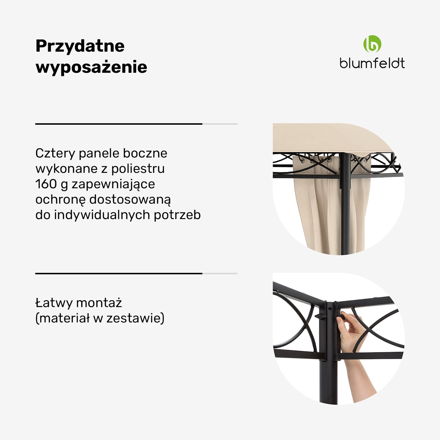 Pawilon Mondo 3x4 z metalową ramą i 4 ścianami bocznymi 3 x 4 m | Beż