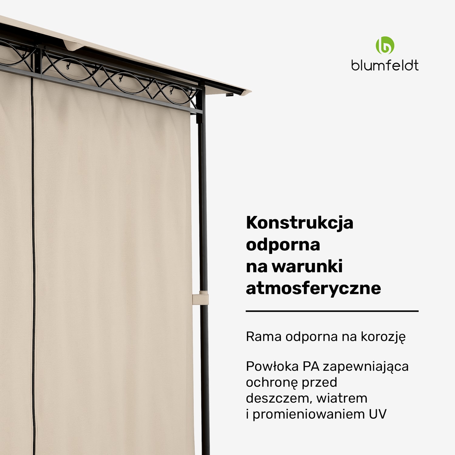 Pawilon Mondo 3x4 z metalową ramą i 4 ścianami bocznymi 3 x 4 m | Beż