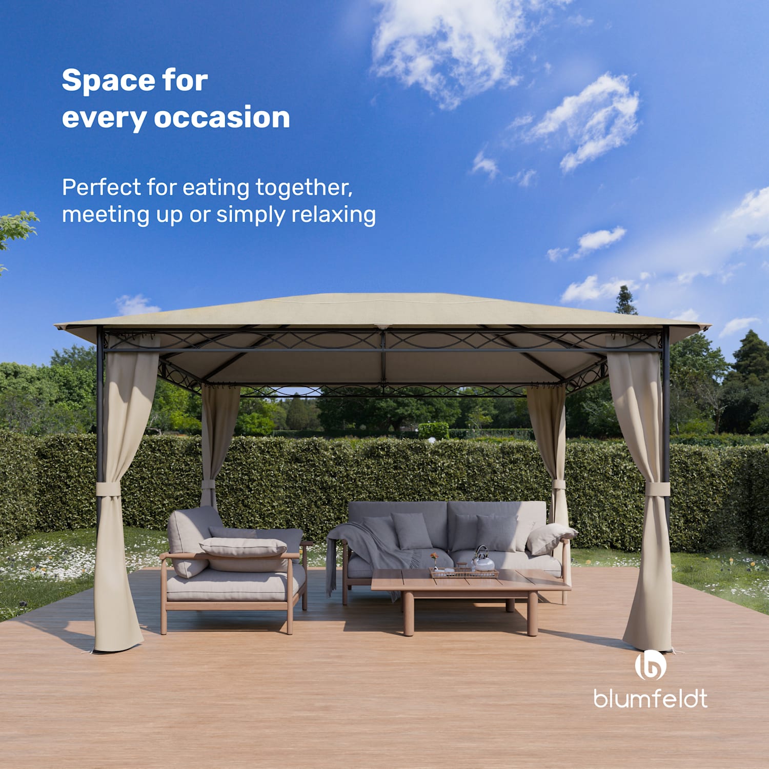 Mondo Gazebo 3x4 with steel frame and 4 side panels 