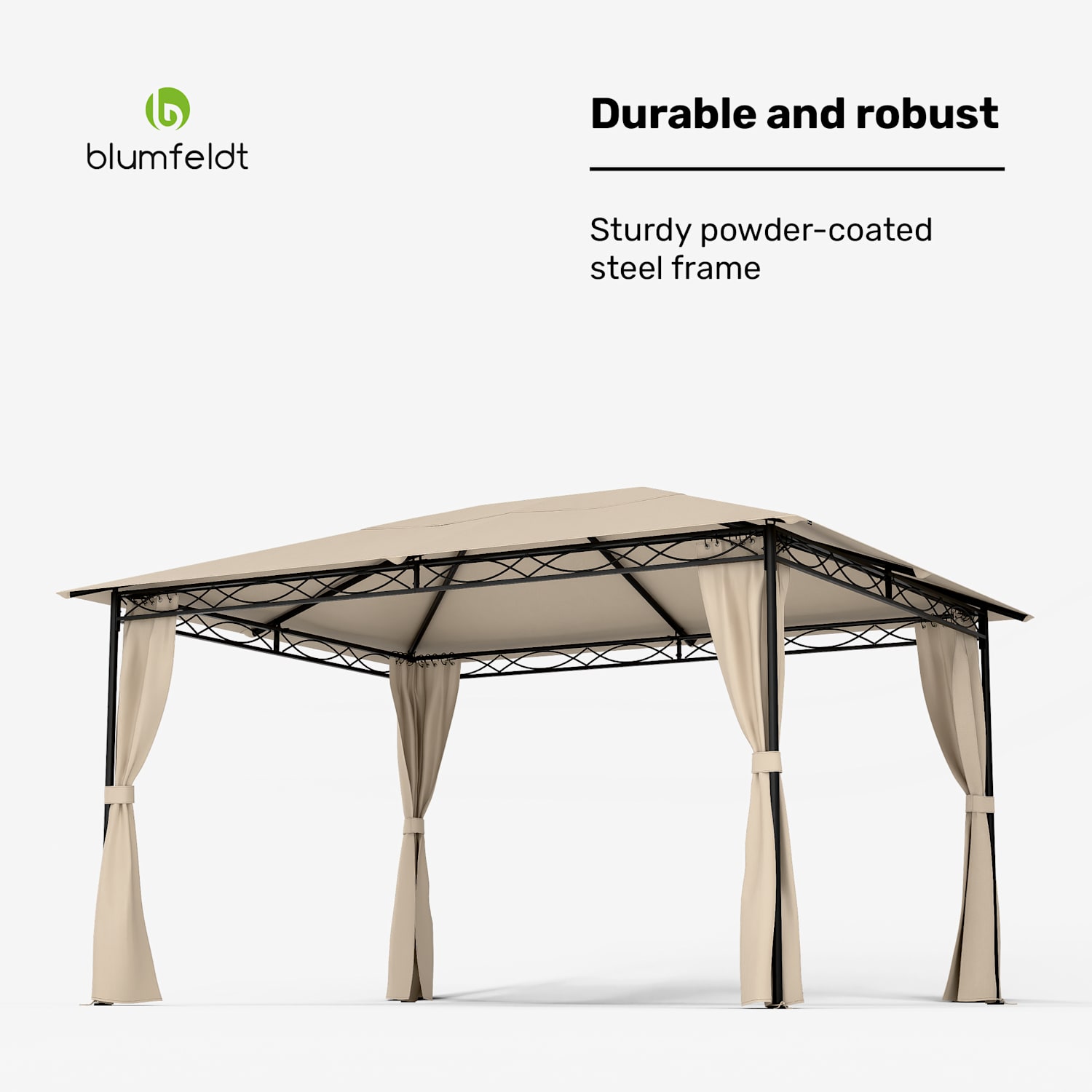 Mondo Gazebo 3x4 with steel frame and 4 side panels 