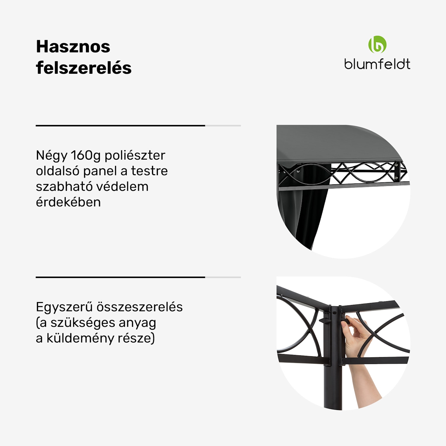 Mondo 3x6 pavilon fémkerettel és 4 oldalfallal 3 x 6 m | Sötét szürke