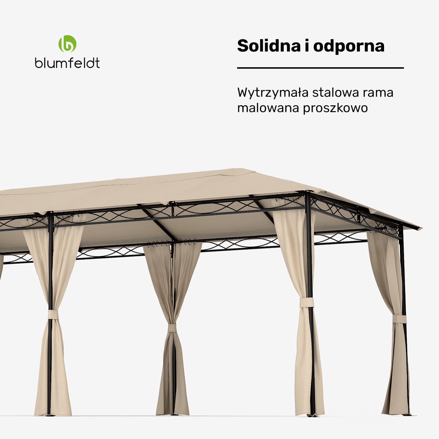 Pawilon Mondo 3x6 z metalową ramą i 4 ścianami bocznymi 3 x 6 m | Beż