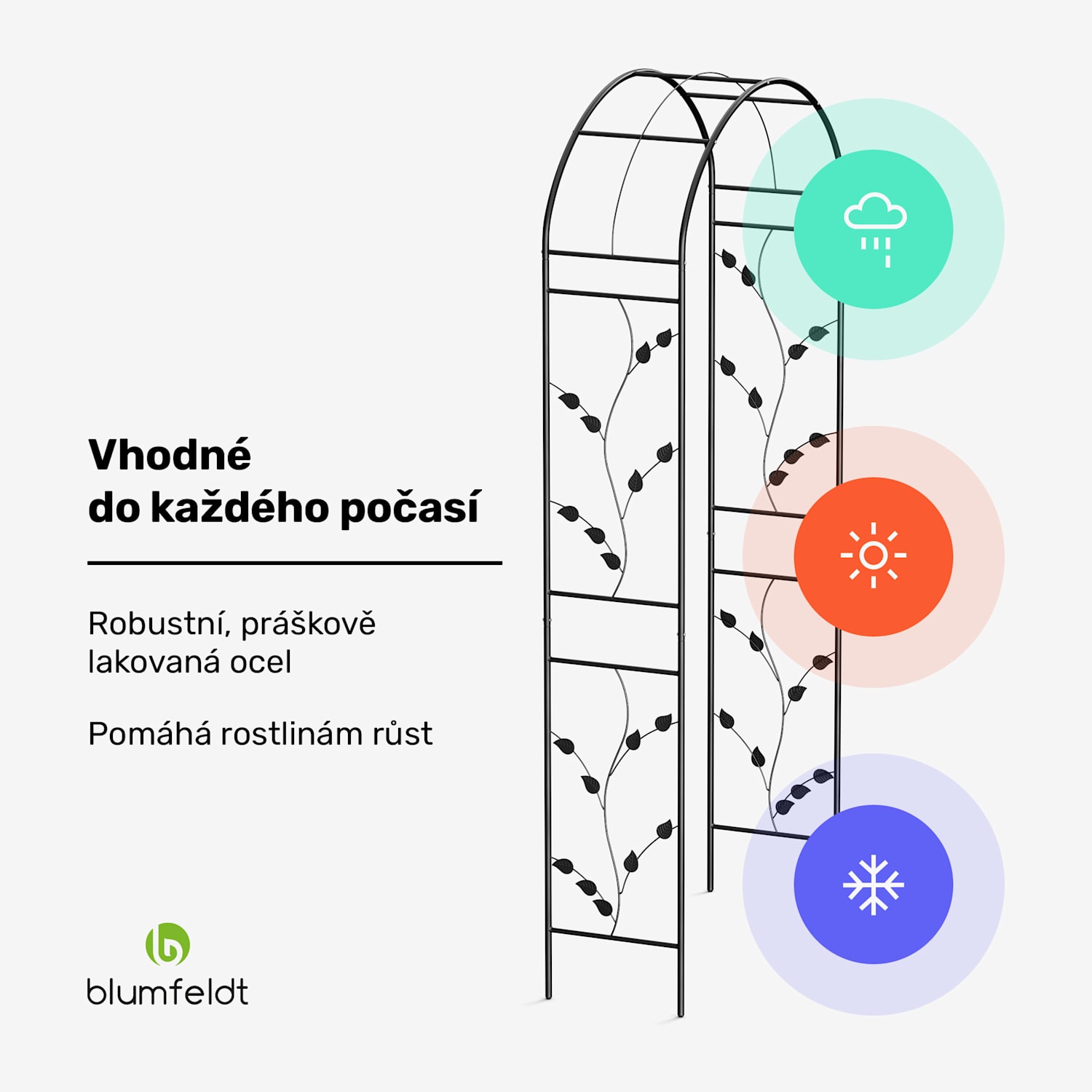 FloraBelle Arch oblouk, ozdobné vzory listů, odolný proti povětrnostním vlivům, podpora popínavých rostlin oblouk