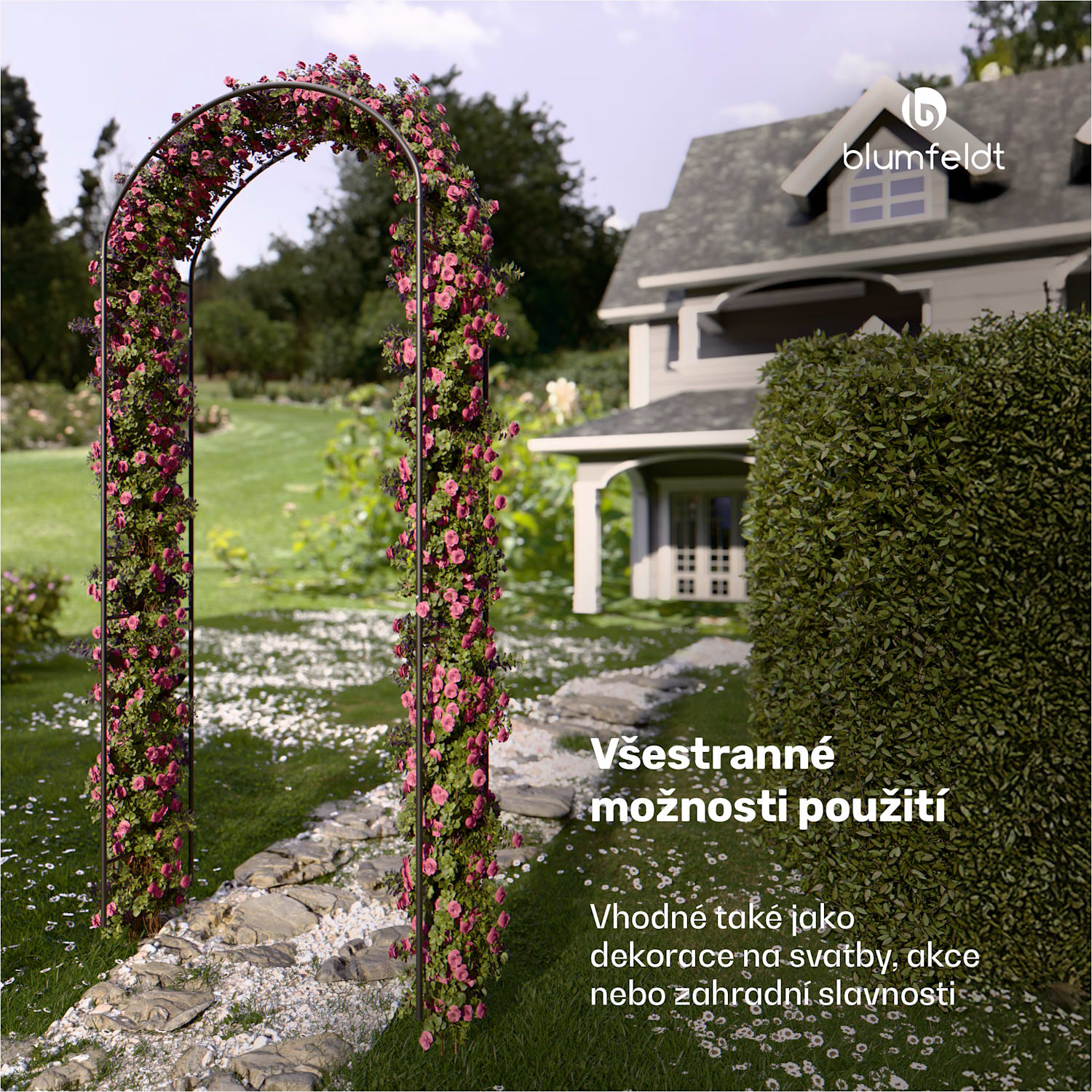 FloraBelle Arch oblouk, ozdobné vzory listů, odolný proti povětrnostním vlivům, podpora popínavých rostlin oblouk