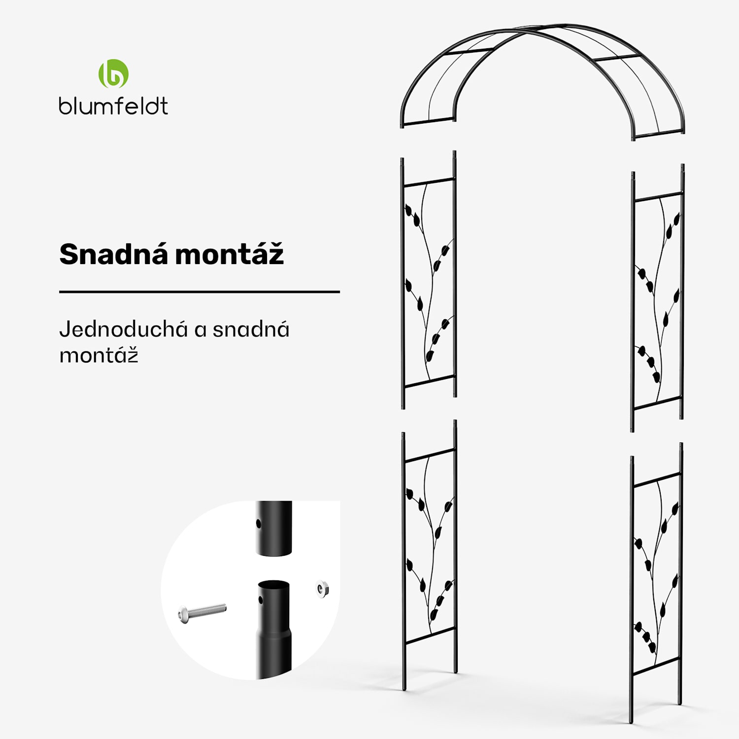 FloraBelle Arch oblouk, ozdobné vzory listů, odolný proti povětrnostním vlivům, podpora popínavých rostlin oblouk