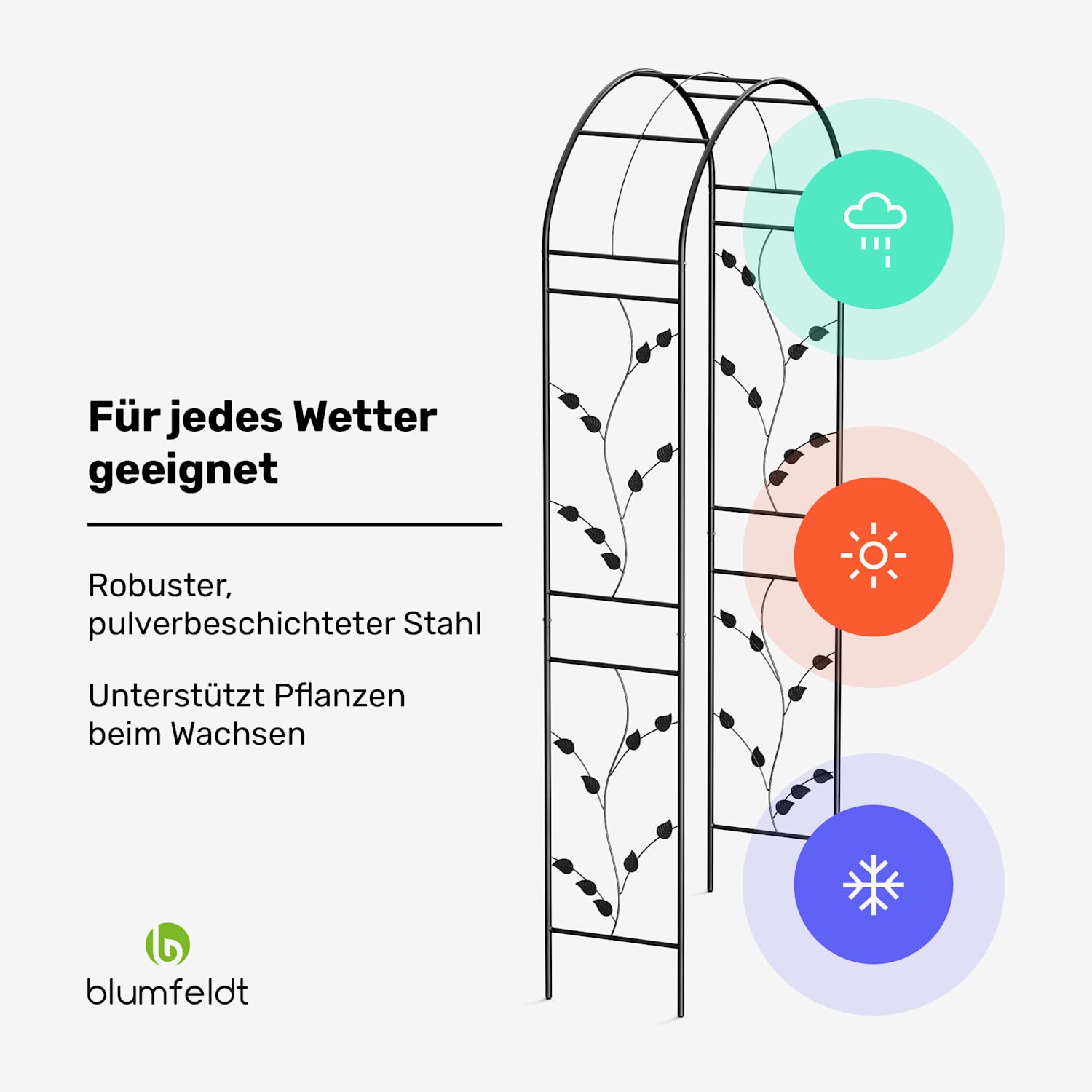 FloraBelle Arch Rosenbogen | dekorative Blattmuster | wetterbeständig | Kletterhilfe 