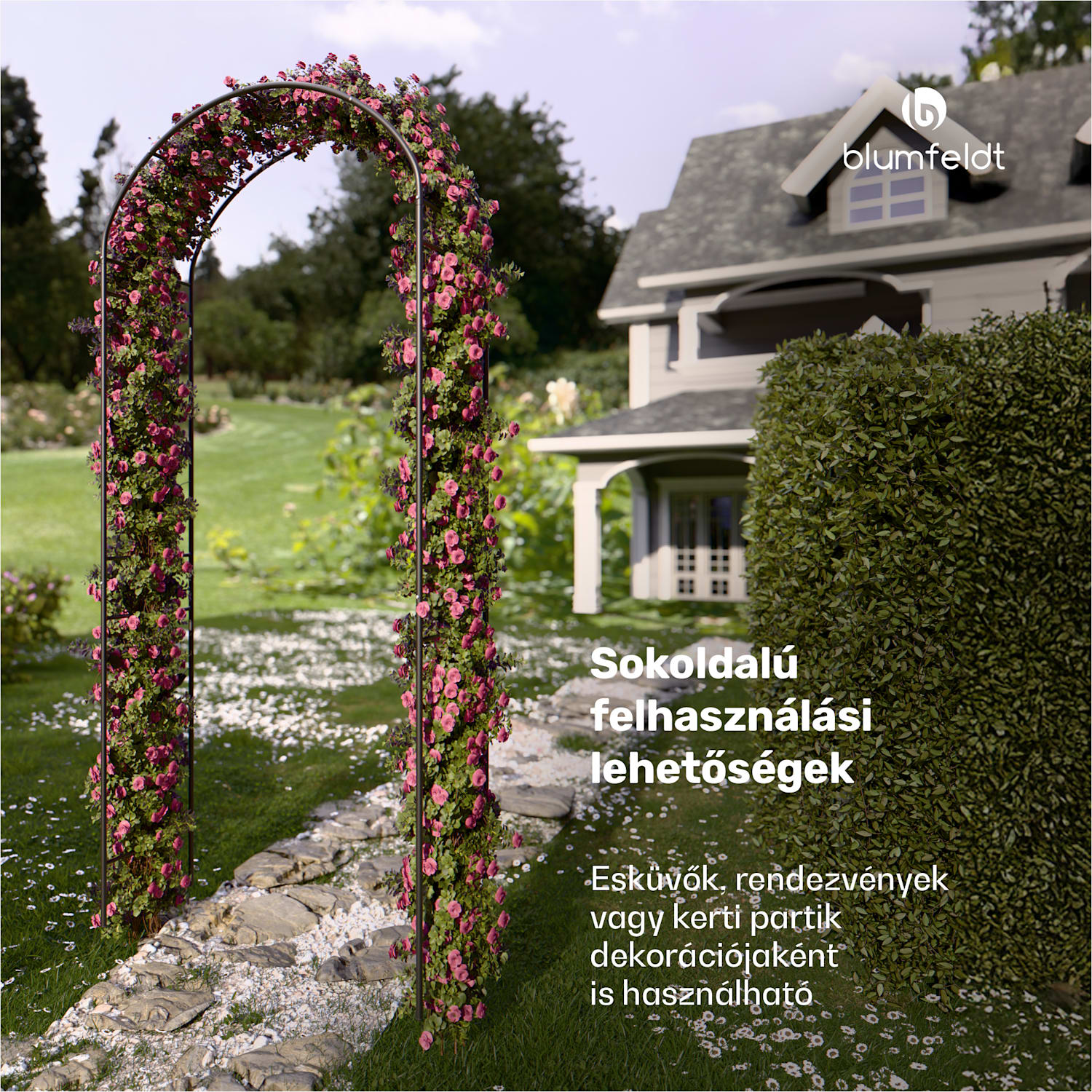 FloraBelle Arch rózsaszín boltív, dekoratív levélminták, időjárásálló, segédeszköz kúszónövényekhez boltív