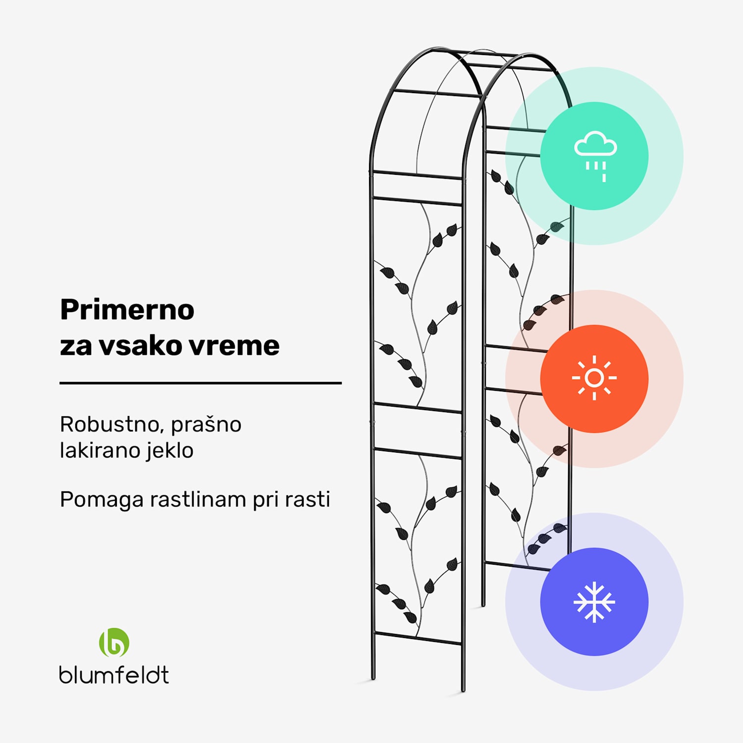 FloraBelle Arch roza lok, okrasni vzorci listov, odporen na vremenske vplive, pripomoček za plezanje arh