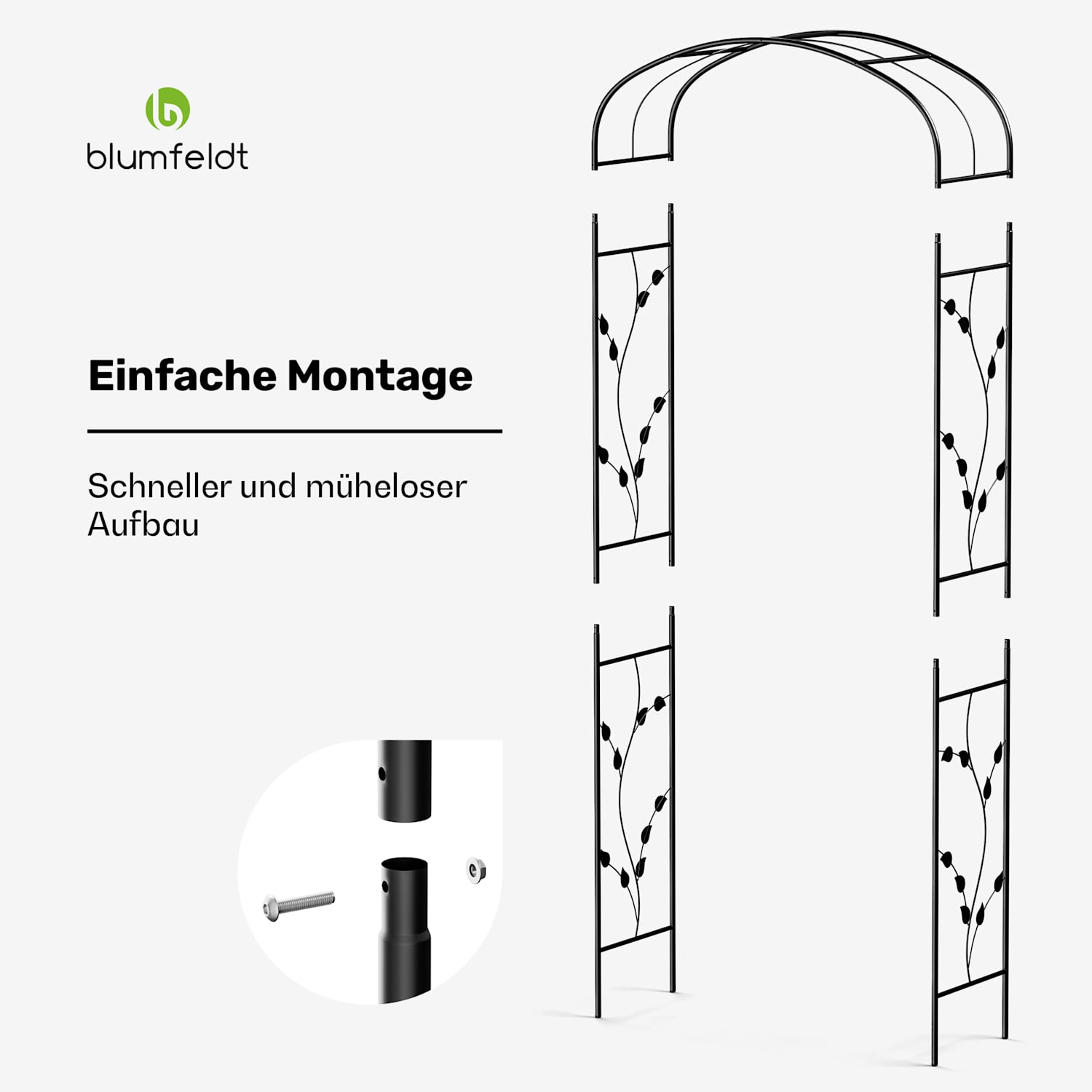 FloraBelle Curve Rosenbogen | dekorative Blattmuster | wetterbeständig | Kletterhilfe Kurve