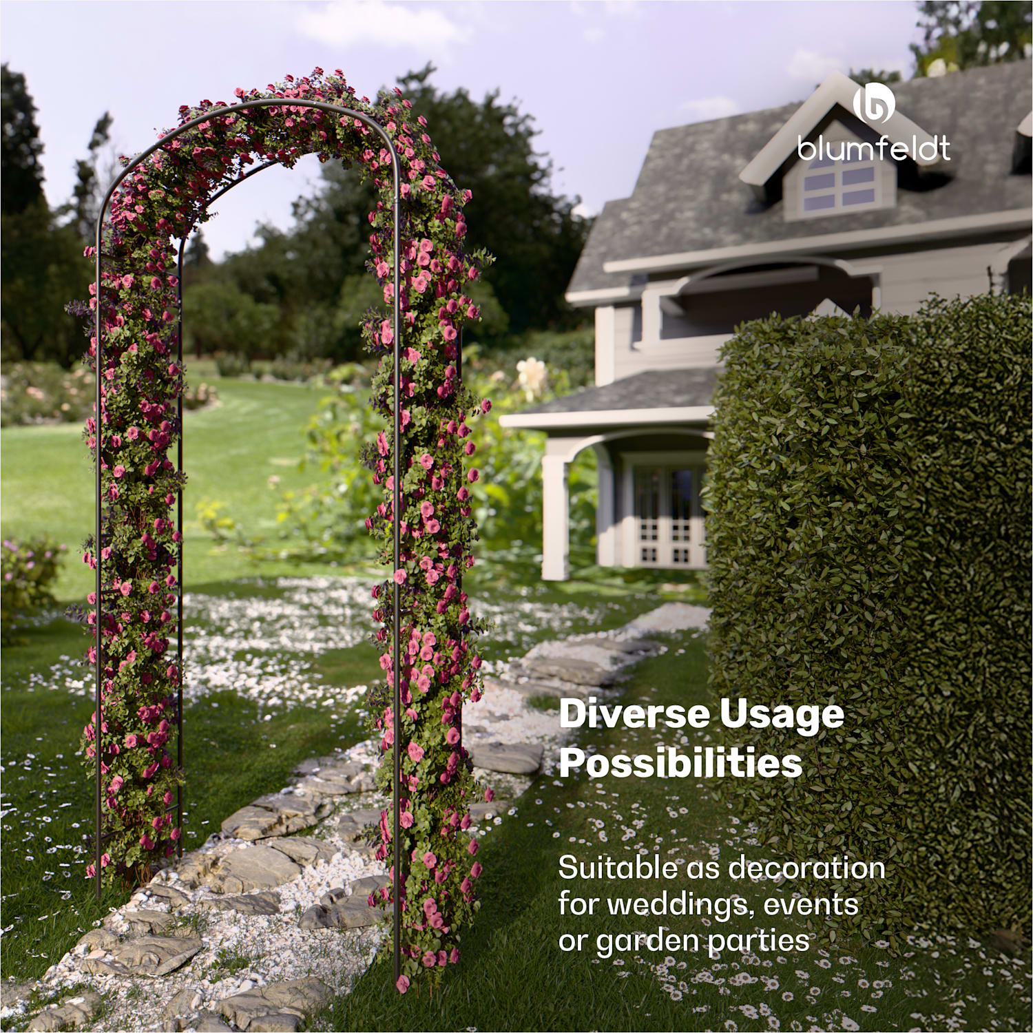FloraBelle Curve rozenboog | decoratieve bladmotieven | weerbestendig | klimhulp kromme