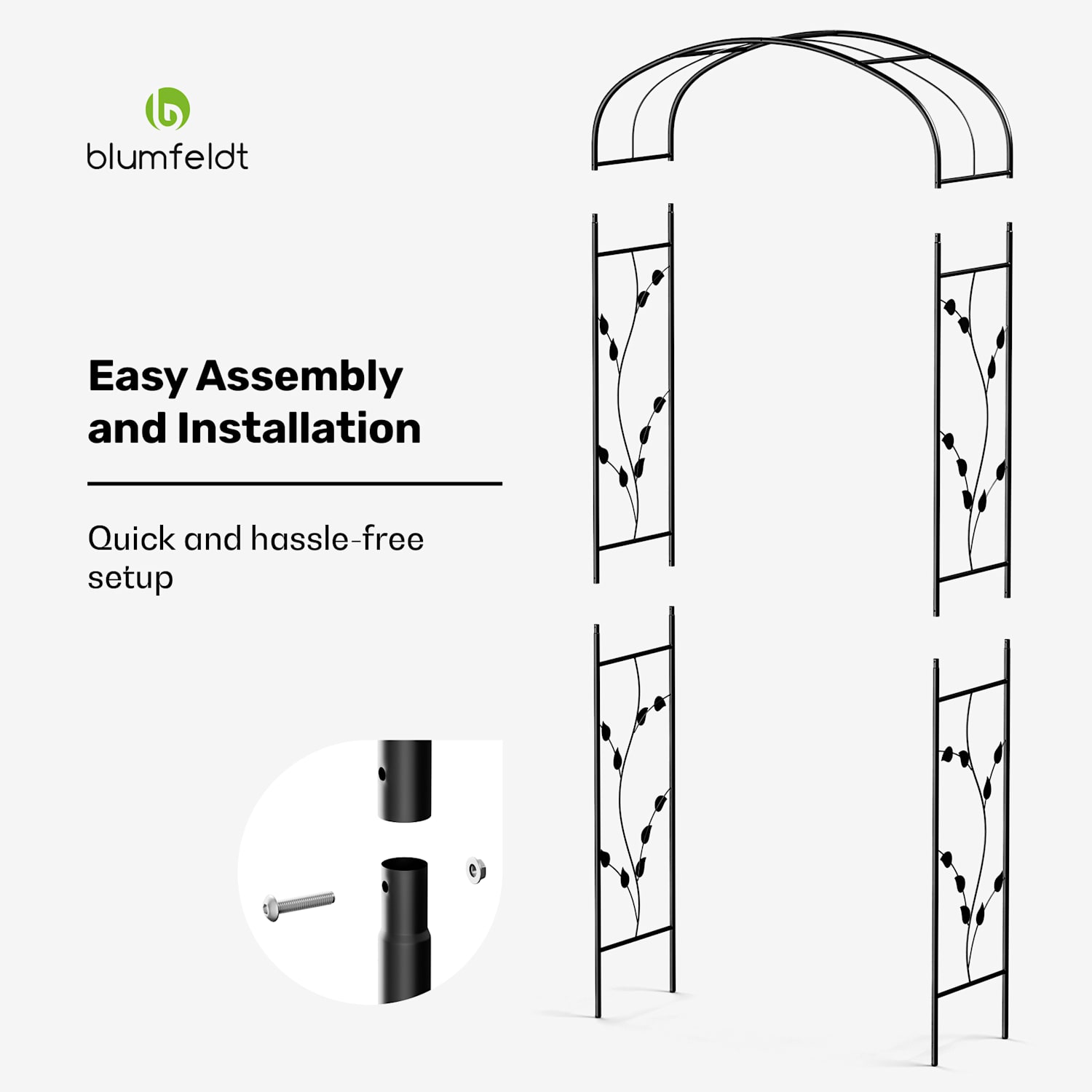 FloraBelle Curve rozenboog | decoratieve bladmotieven | weerbestendig | klimhulp kromme