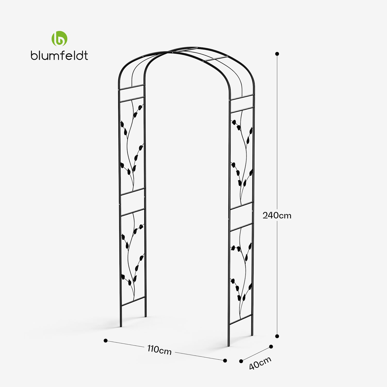 FloraBelle Curve obok za rože, okrasni vzorci listov, odporen na vremenske vplive, pripomoček za plezanje krivulja