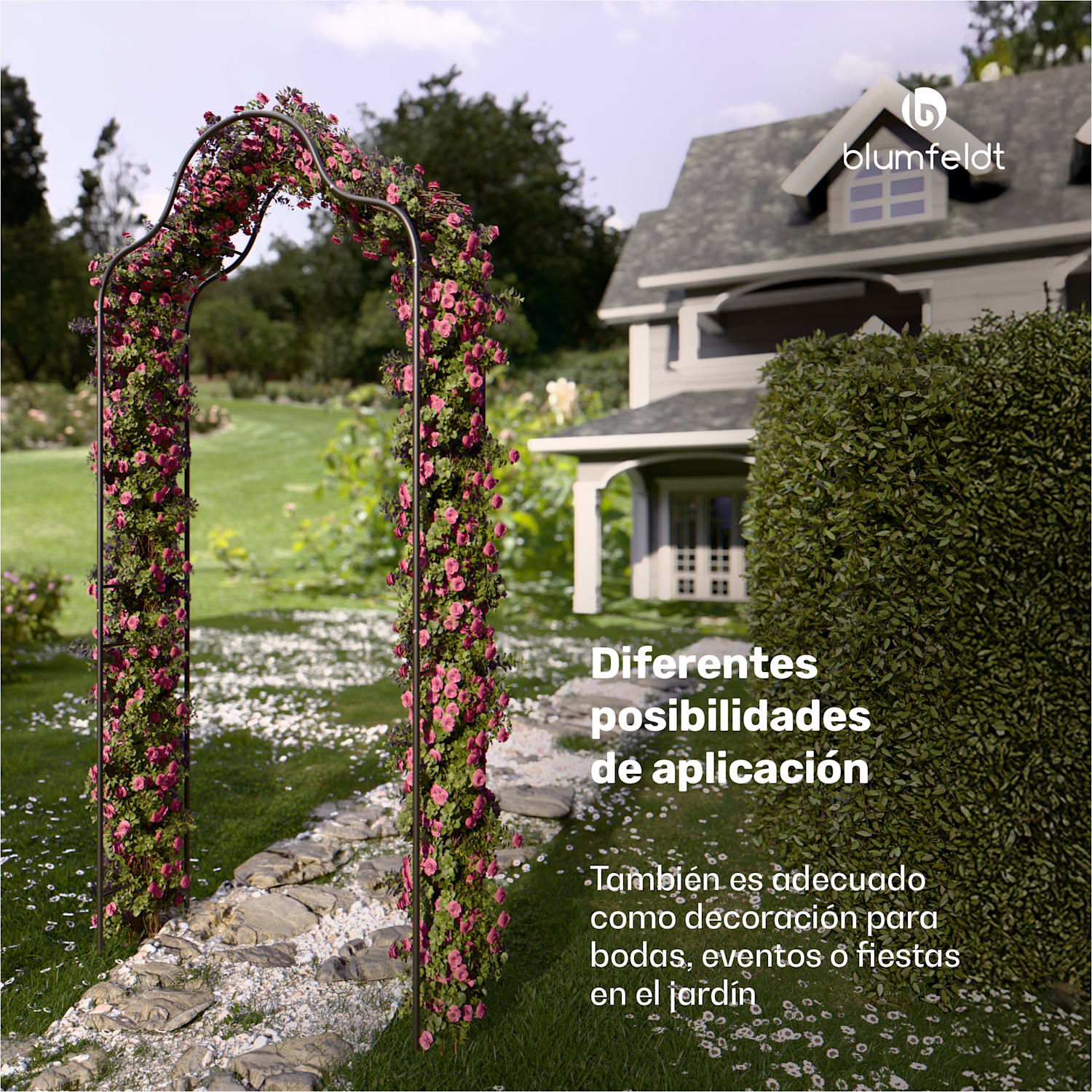 Arco de rosas FloraBelle Cupola | motivos de hojas decorativos | resistente a la intemperie | ayuda para trepar cúpula