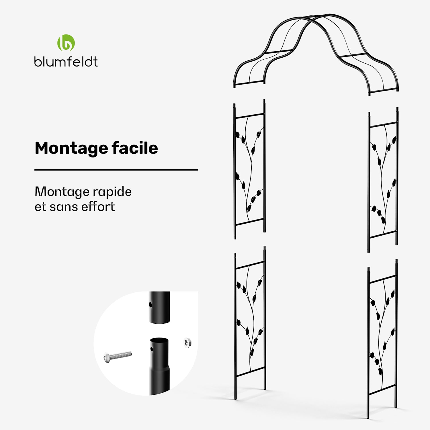 FloraBelle Cupola ozenboog | decoratieve bladmotieven | weerbestendig | klimhulp koepel