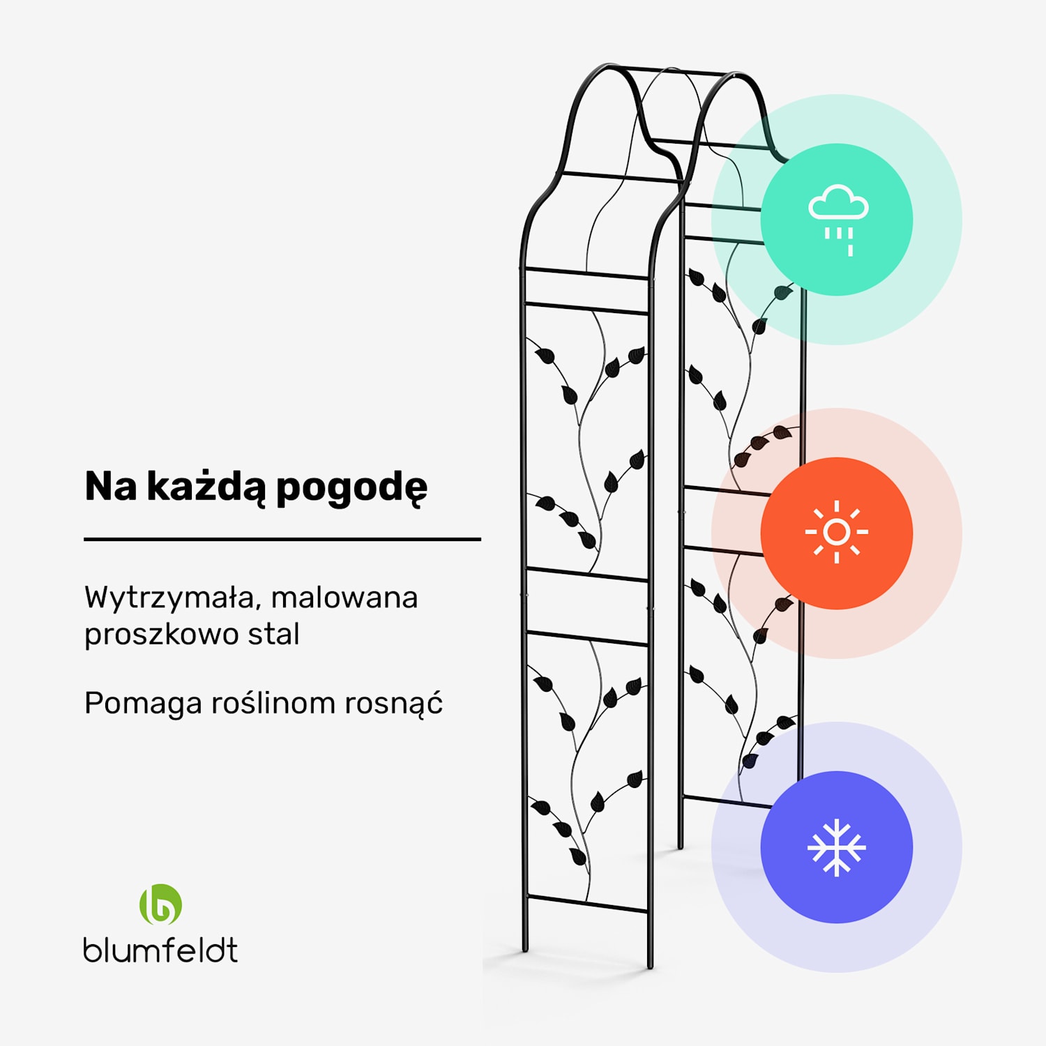 FloraBelle Curve pergola łukowa do róż, dekoracyjny wzór liści, odporna na warunki atmosferyczne, podpora do pnączy kopuła