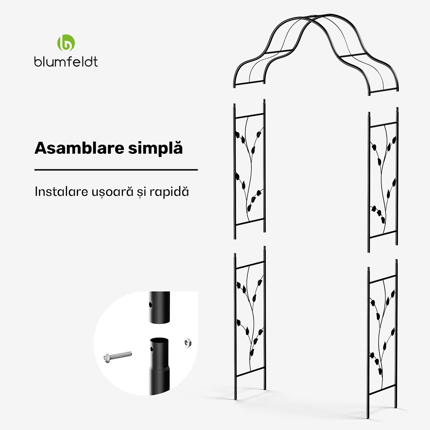 FloraBelle Cupola arcadă roz, modele decorative cu frunze, rezistentă la intemperii, suport pentru plante cățărătoare cupolă