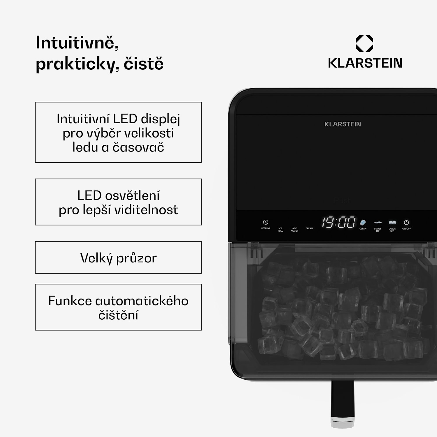 Ice Lux výrobník ledu, Nerezová ocel, 23 kg/24 h, Automatické čištění Stříbrná