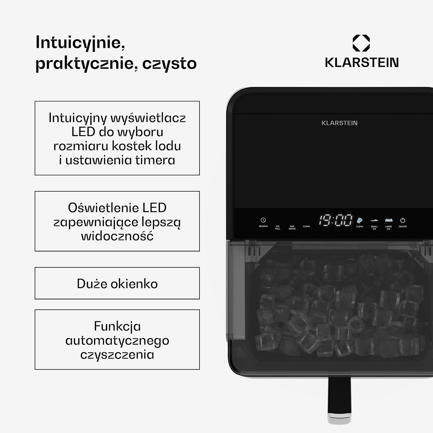 Ice Lux kostkarka do lodu, Stal nierdzewna, 23 kg/24 h, Funkcja samoczyszczenia Srebrny