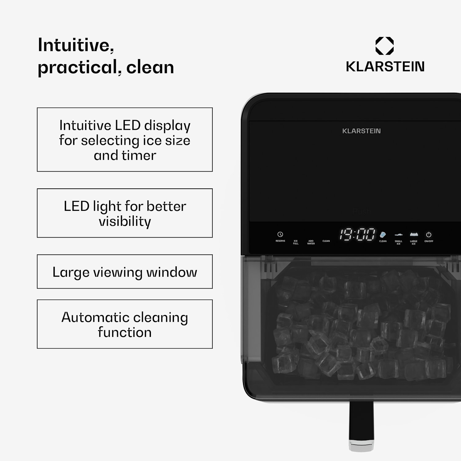 Ice Lux ijsblokjesmachine | RVS | 23kg/24u | Zelfreinigend Zilver