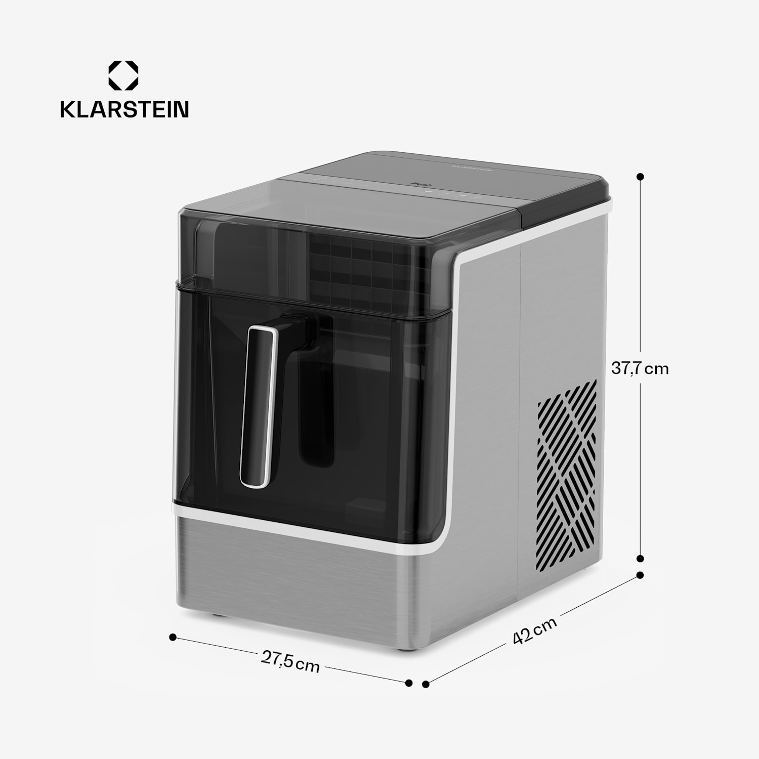 Ice Lux kostkarka do lodu, Stal nierdzewna, 23 kg/24 h, Funkcja samoczyszczenia Srebrny