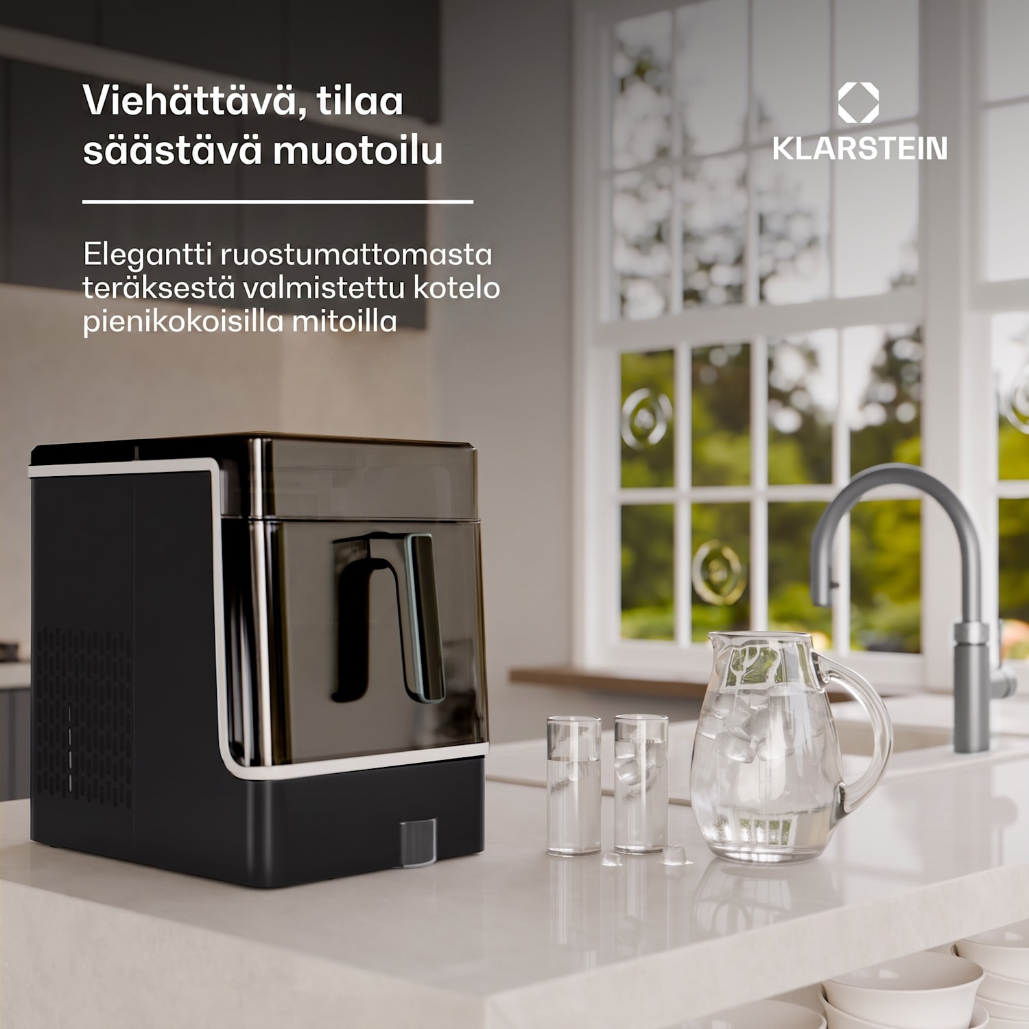Ice Lux jäänmurskain | Ruostumaton teräs | 23 kg/24 h | Itsepuhdistuva Musta