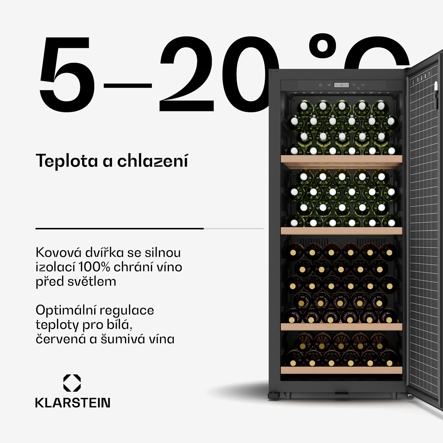 Chladnička na víno CellarMax, 155 lahví, Kompresor, Energetická účinnost E 155 lahví