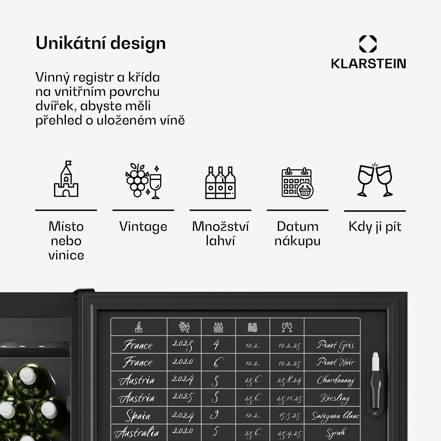 Chladnička na víno CellarMax, 155 lahví, Kompresor, Energetická účinnost E 155 lahví