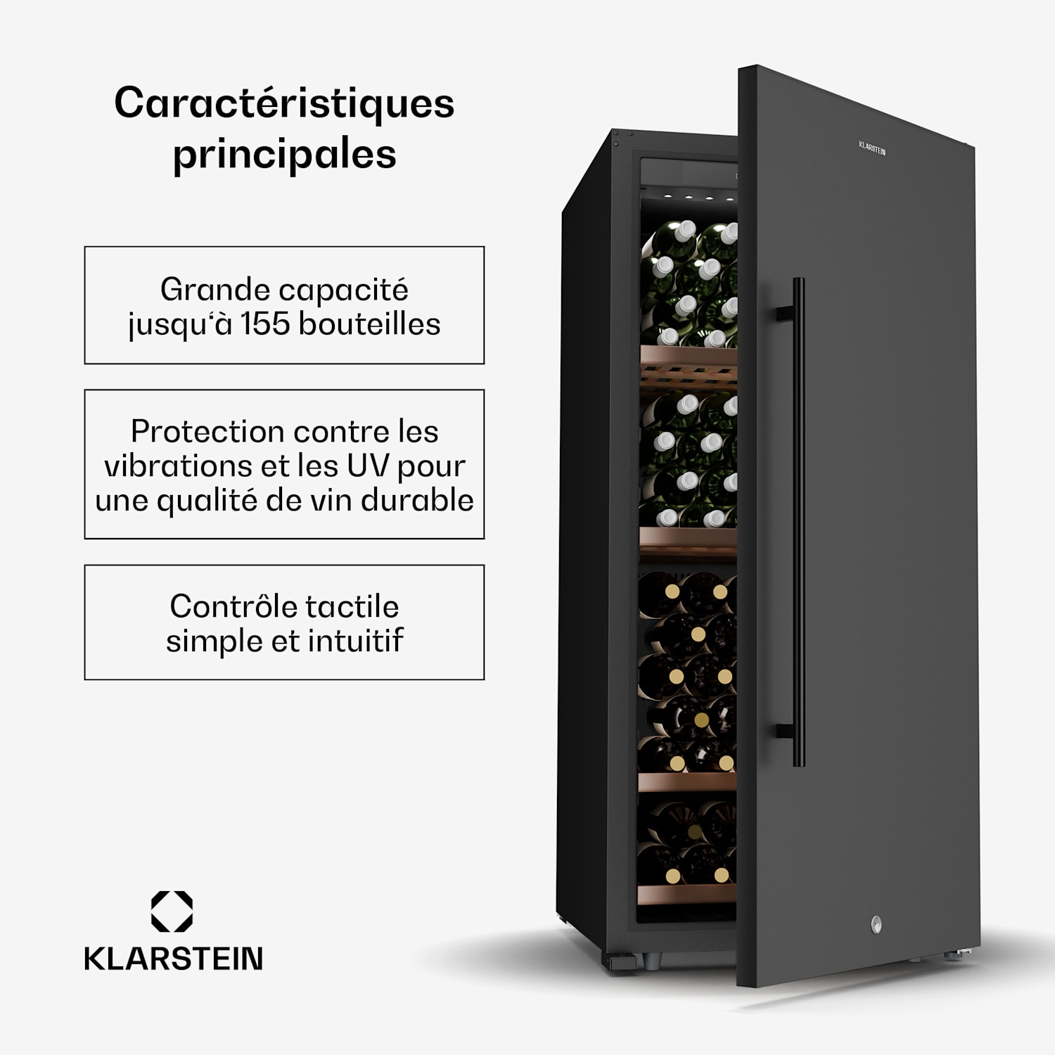 Wijnkoelkast CellarMax | 155 flessen | compressor | energie-efficiëntieklasse E 155 flessen