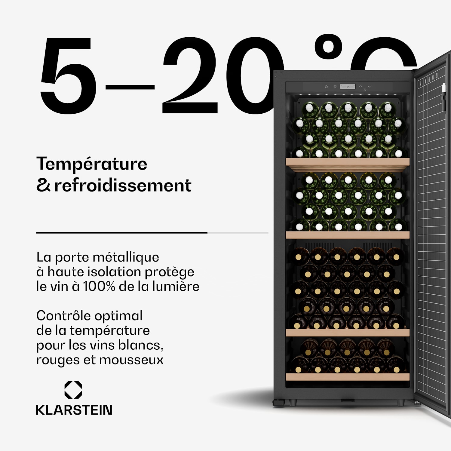 Wijnkoelkast CellarMax | 155 flessen | compressor | energie-efficiëntieklasse E 155 flessen