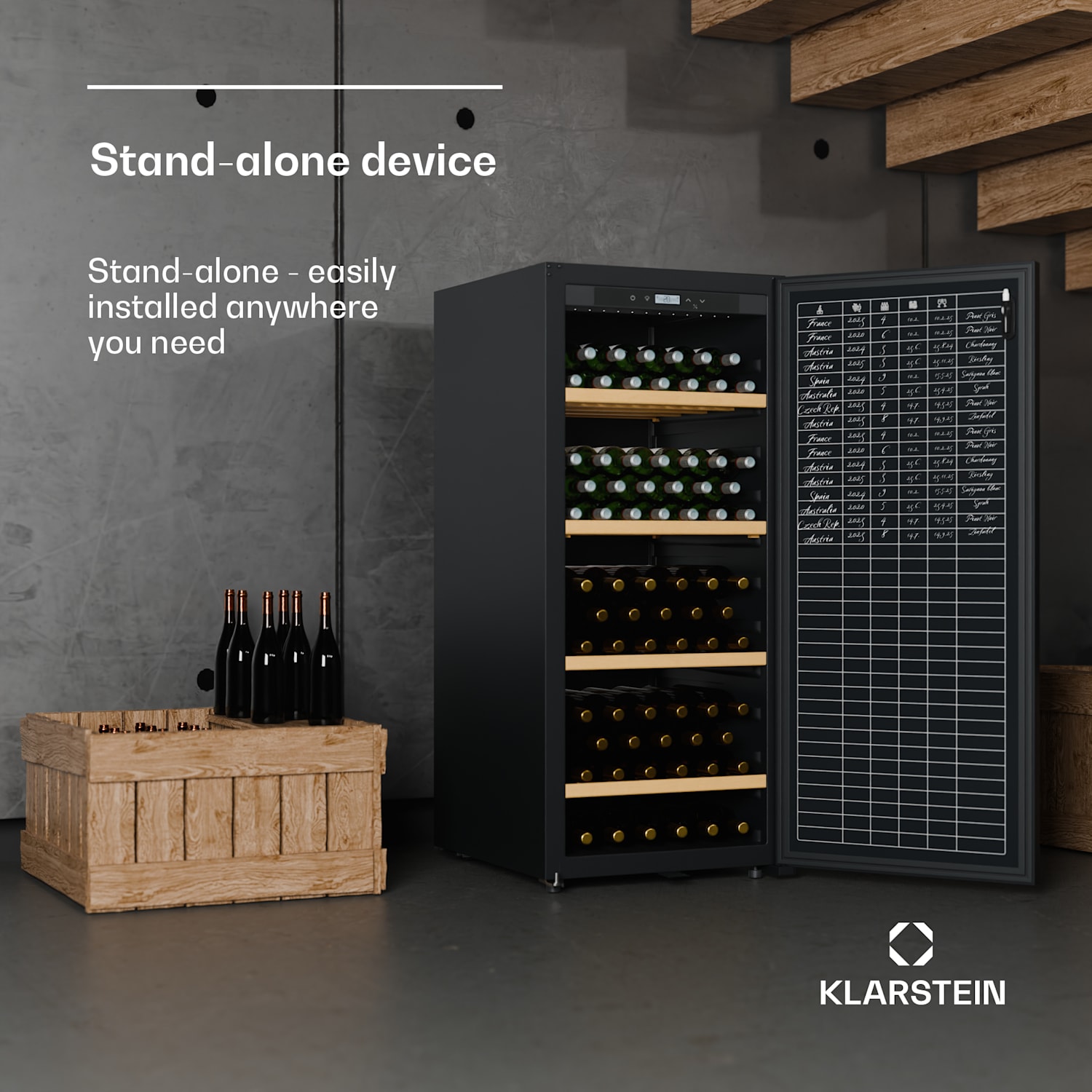 Viinikaappi CellarMax | 155 pulloa | kompressori | energiatehokkuus E 155 pulloa