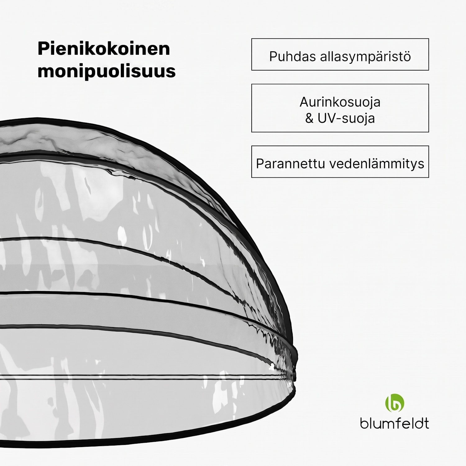 ArmadilloShade allaskatos | Pyöreä | Lasikuitu | UV-suoja | Läpinäkyvä 440 cm