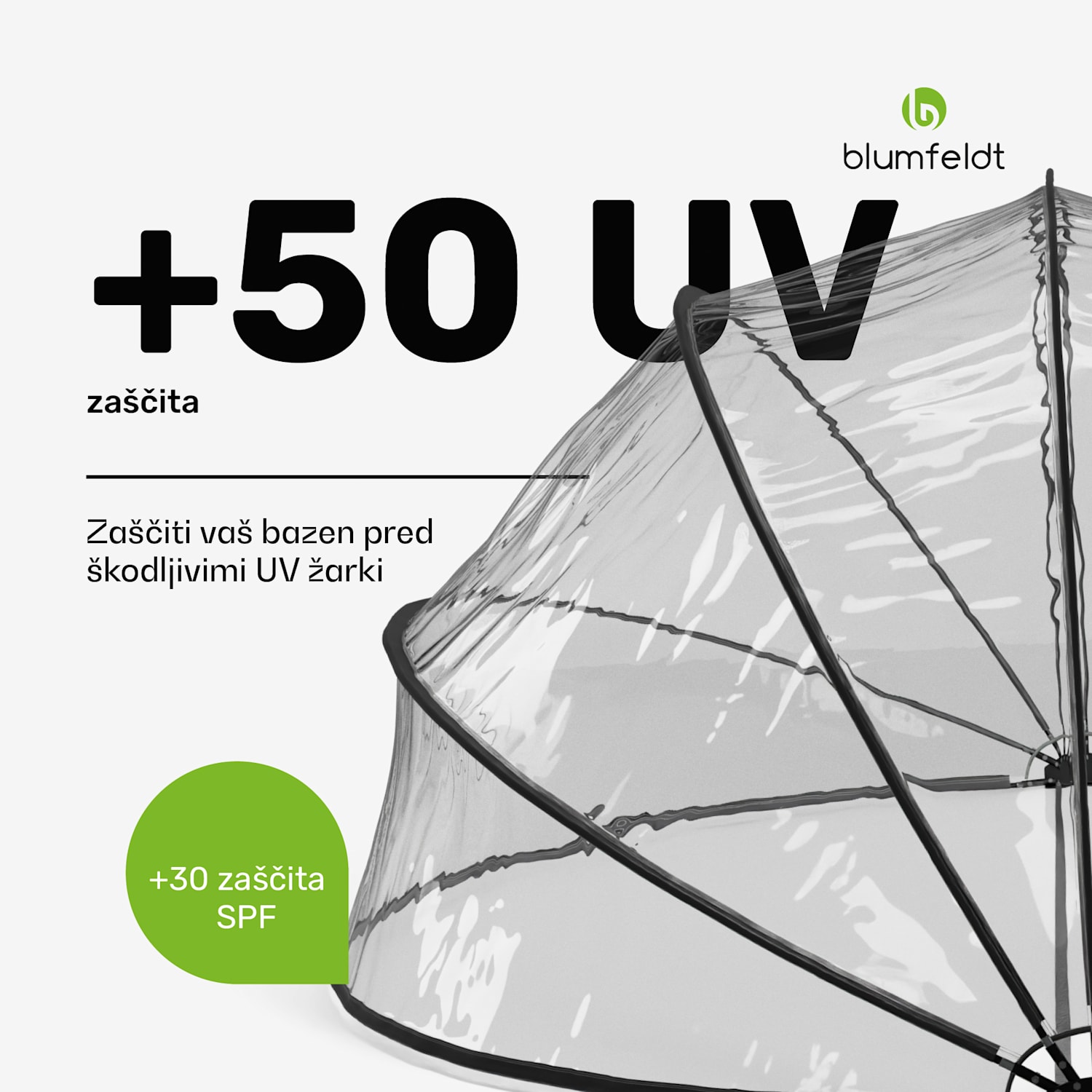 ArmadilloShade bazenski paviljon, Okrogel, Steklena vlakna, UV zaščita, Prozoren 440 cm