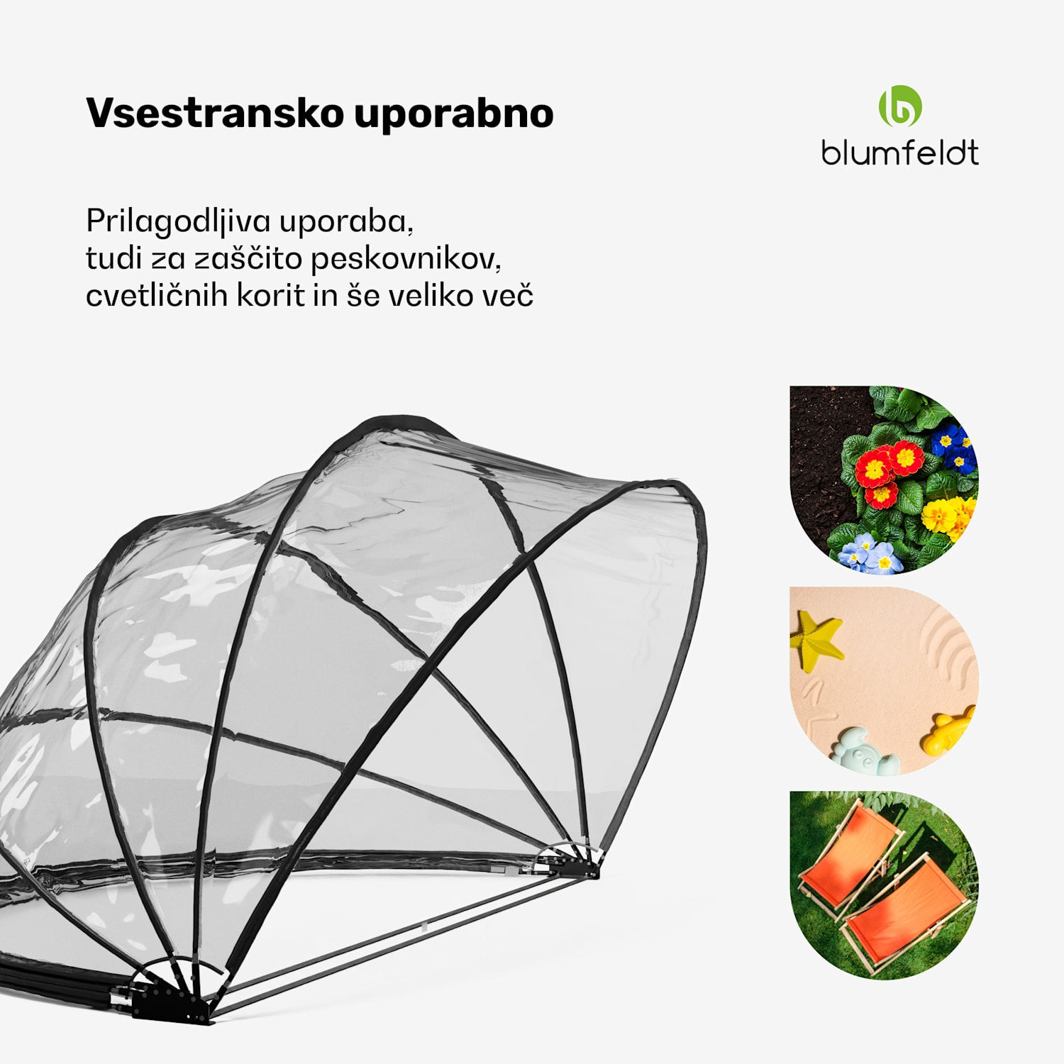 ArmadilloShade bazenski paviljon, Okrogel, Steklena vlakna, UV zaščita, Prozoren 440 cm