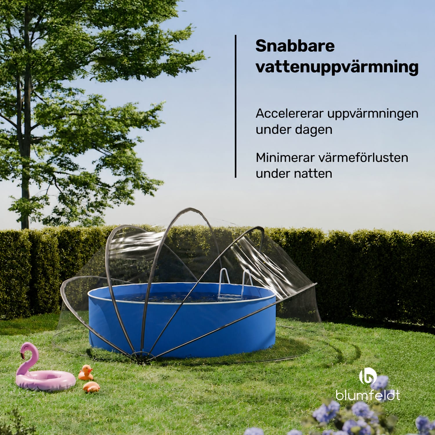 ArmadilloShade poolpaviljong | Rund | Glasfiber | UV-skydd | Genomskinlig 440 cm