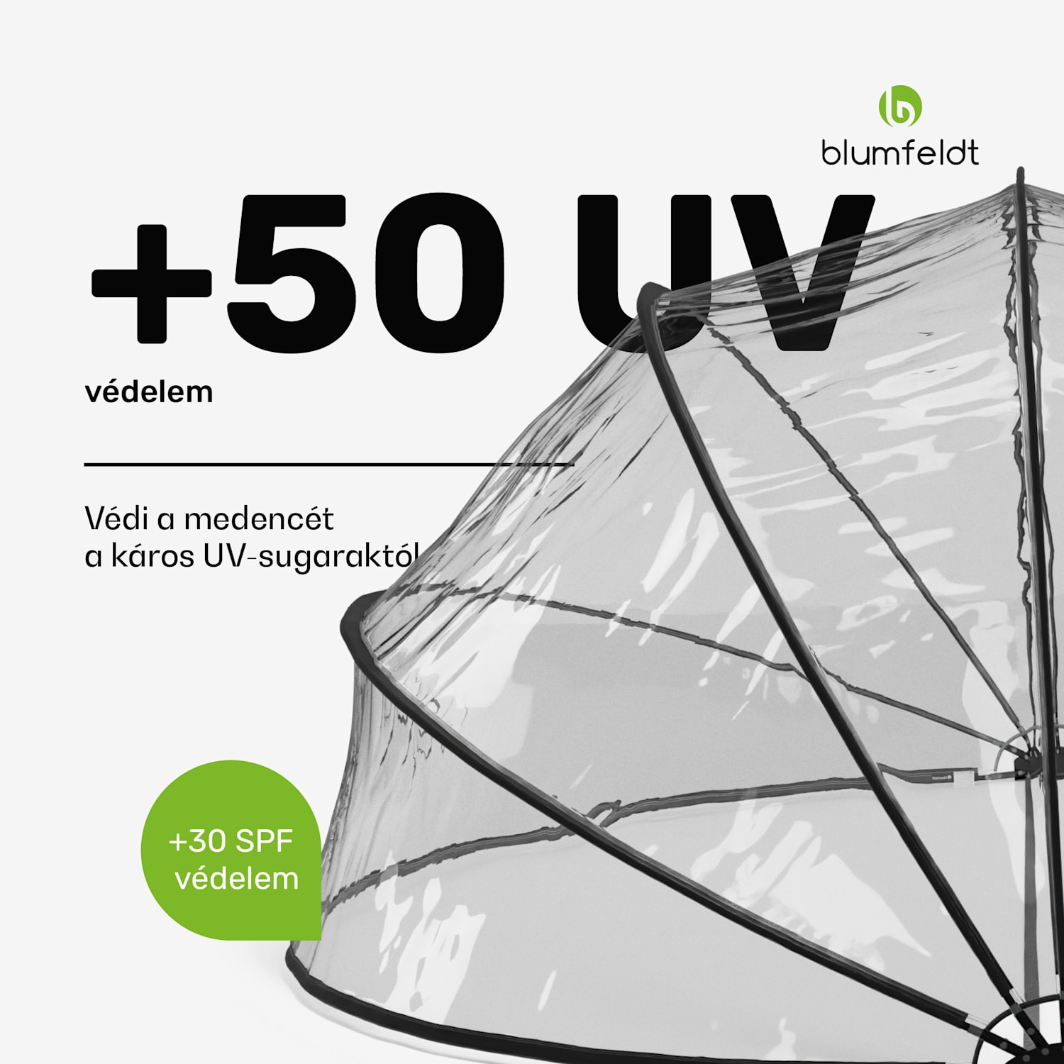 ArmadilloShade medence pavilon, Kerek, Üvegszálas, UV védelem, Átlátszó 559 cm