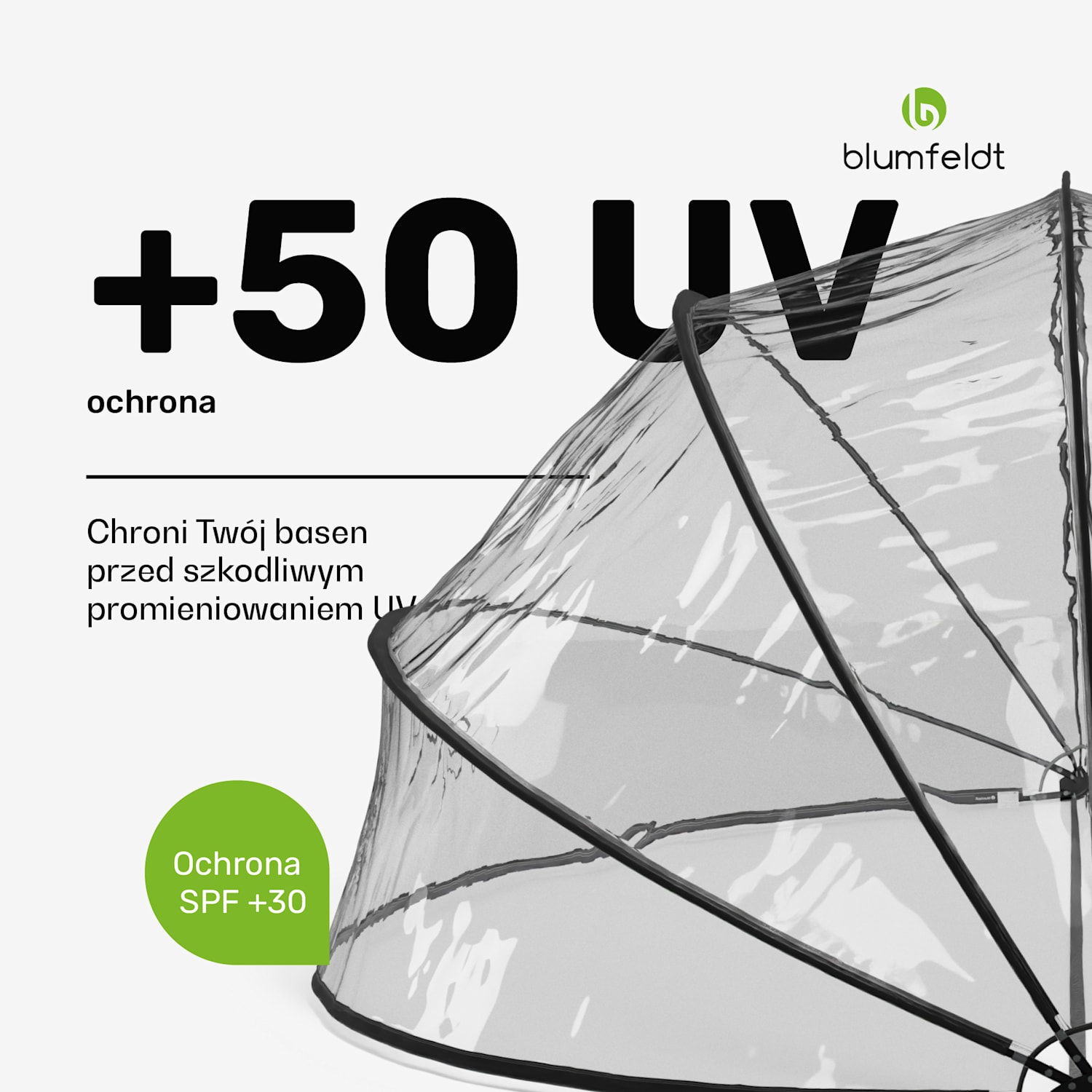 ArmadilloShade altana do basenu, okrągła, włókno szklane, ochrona UV, przezroczysta 559cm