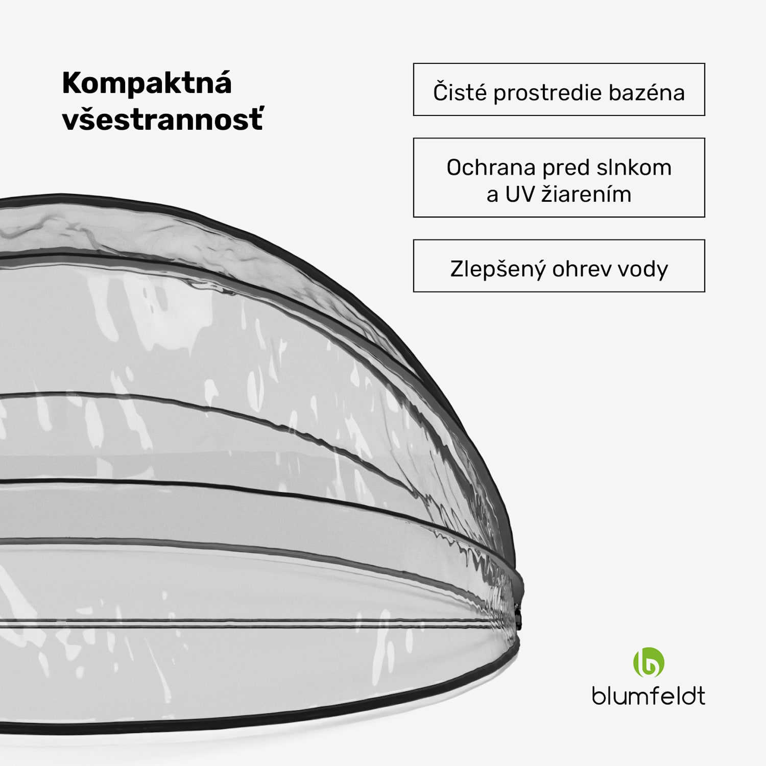 ArmadilloShade bazénový altánok, Okrúhly, Sklolaminát, UV ochrana, Transparentný 559 cm