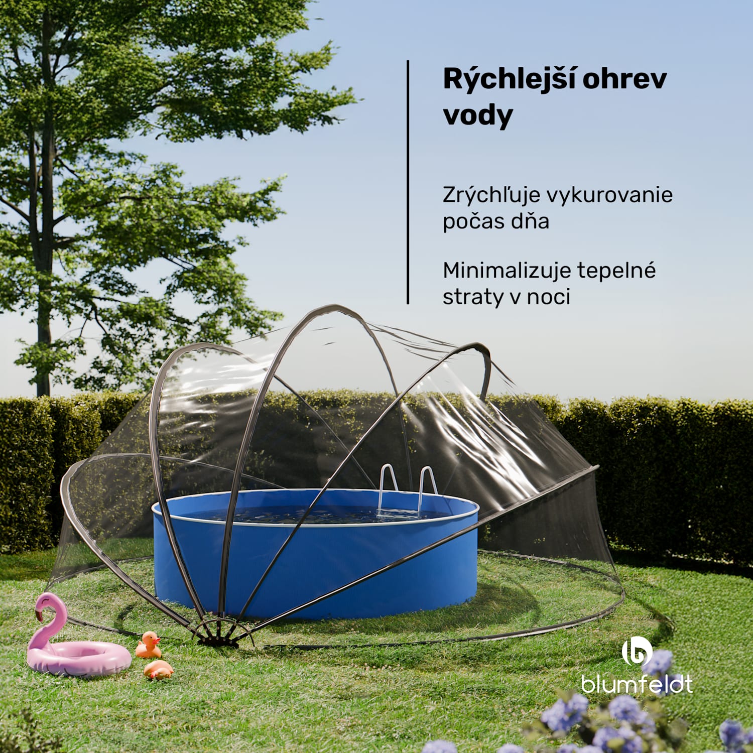 ArmadilloShade bazénový altánok, Okrúhly, Sklolaminát, UV ochrana, Transparentný 559 cm