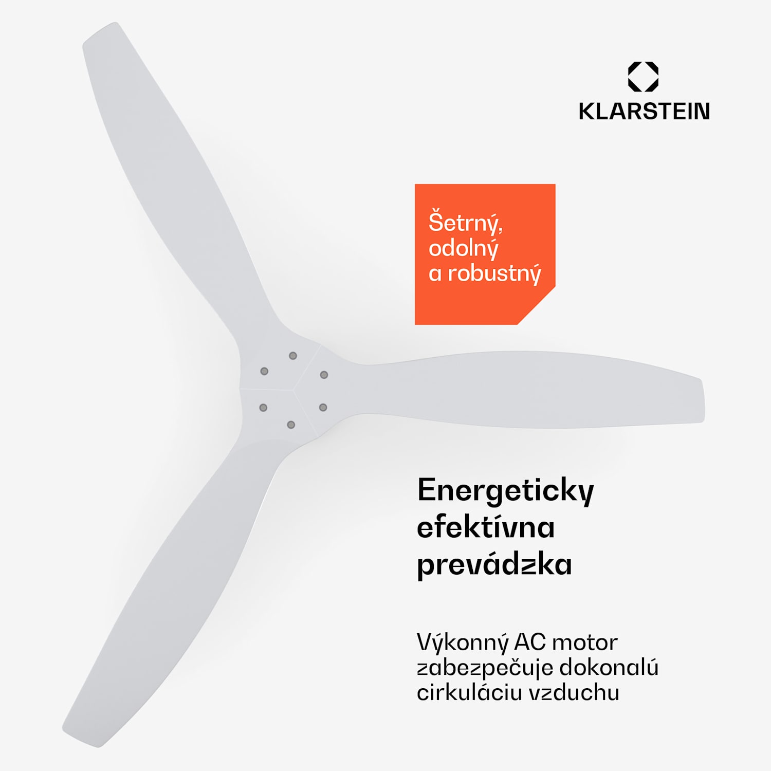 Santa Elena 52" stropný ventilátor, 9 060 m³/h, 6 stupňov rýchlosti, diaľkové ovládanie 132 cm (izby 13–25 m²) | Diaľkové ovládanie | Biela