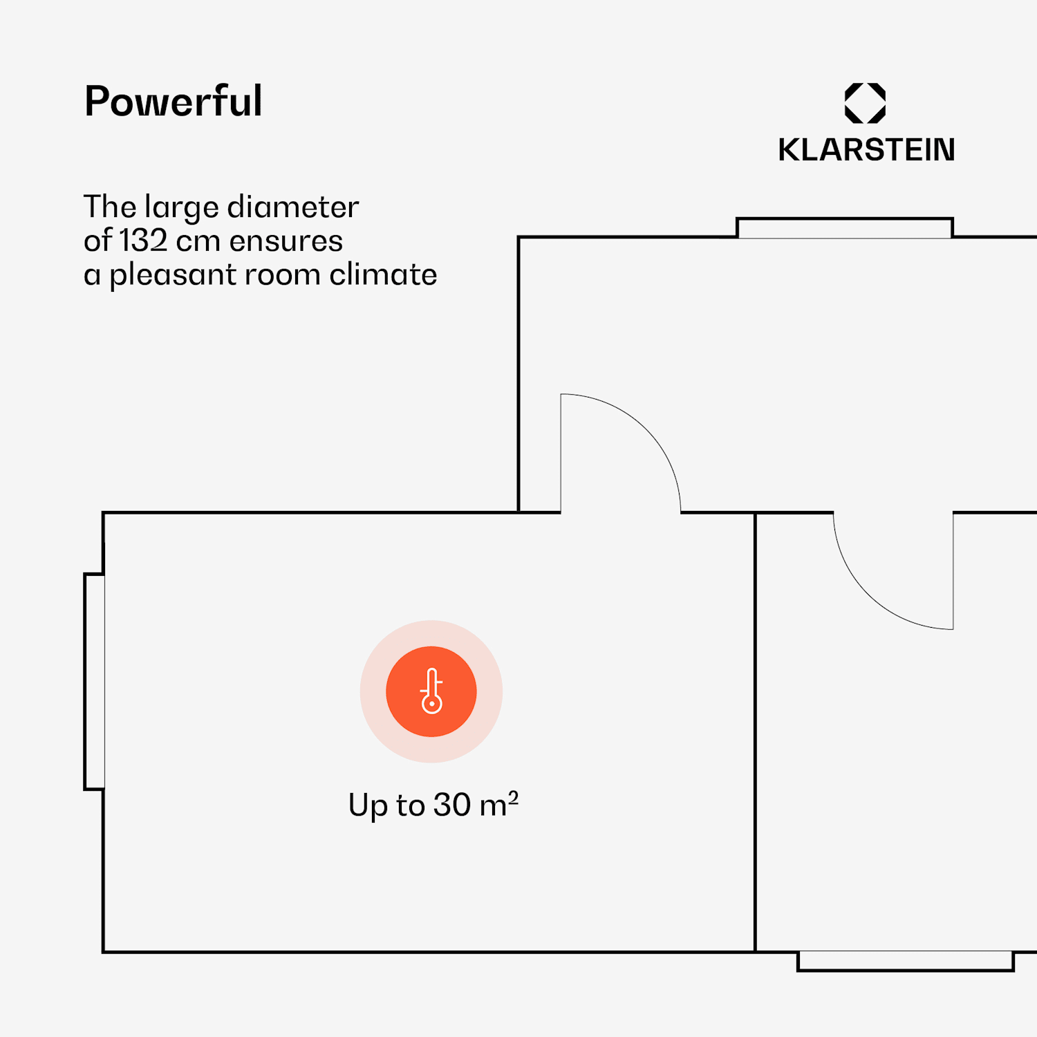 Ventilador de teto Santa Elena 52" | 9.060m³/h | 6 níveis de velocidades | comando de controlo remoto 132 cm (salas de 13 a 25 m²) | Controle remoto | Branco