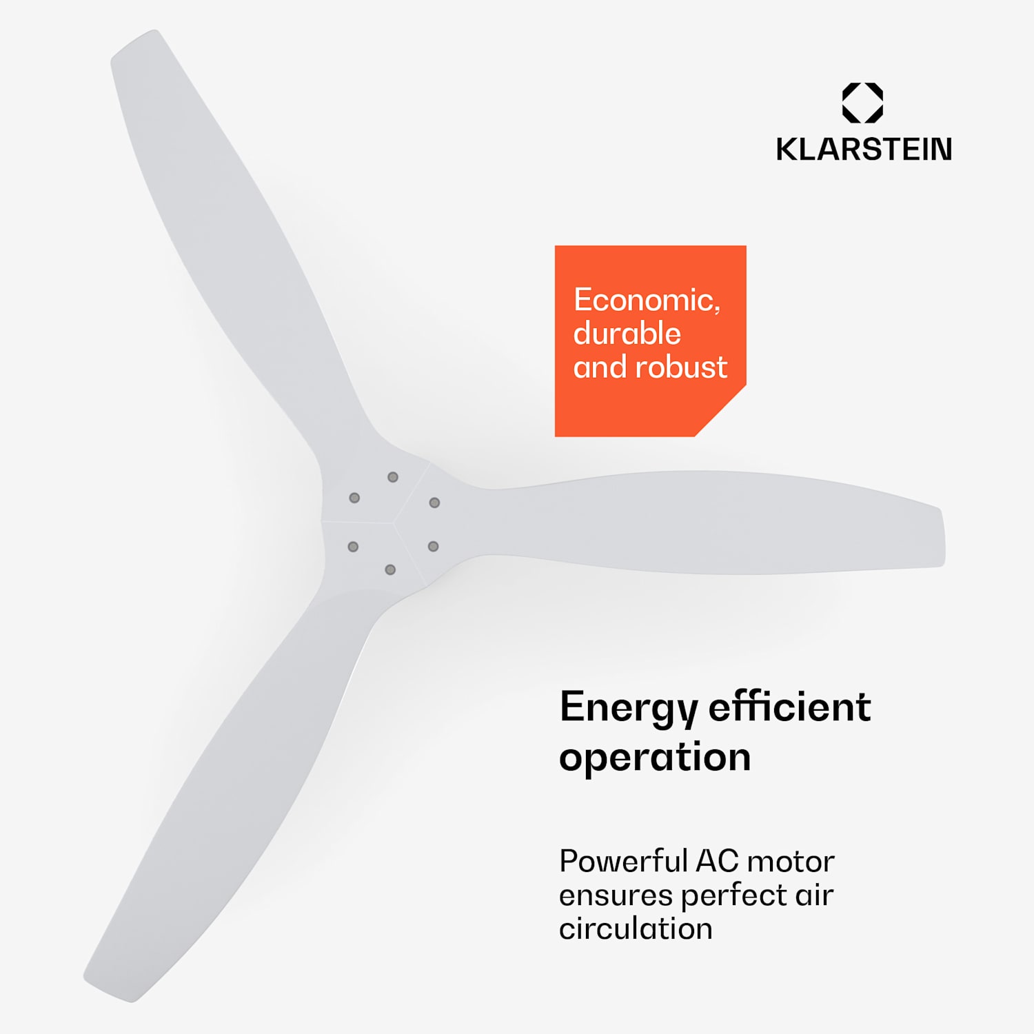 Ventilador de teto Santa Elena 52" | 9.060m³/h | 6 níveis de velocidades | comando de controlo remoto 132 cm (salas de 13 a 25 m²) | Controle remoto | Branco