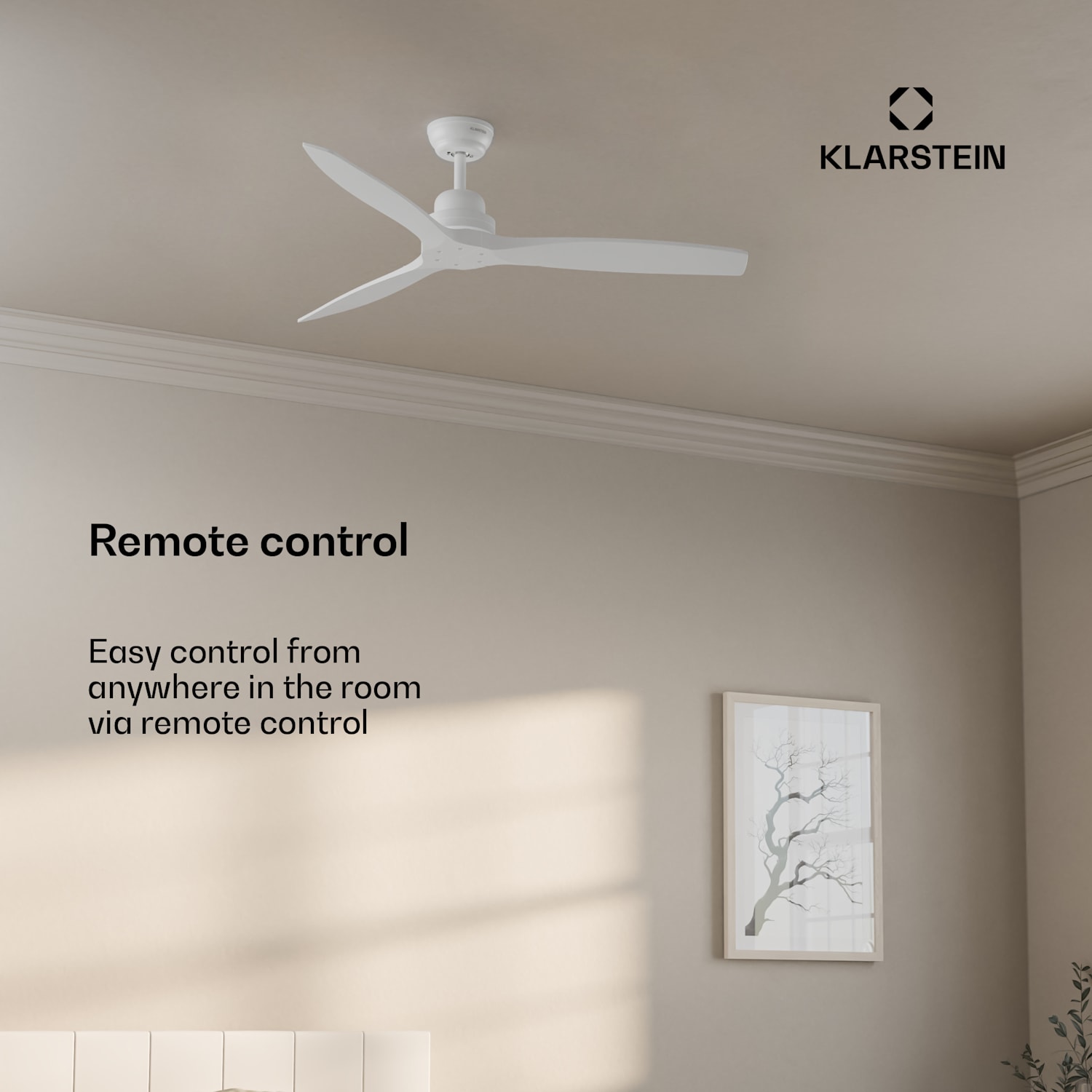 Ventilador de teto Santa Elena 52" | 9.060m³/h | 6 níveis de velocidades | comando de controlo remoto 132 cm (salas de 13 a 25 m²) | Controle remoto | Branco