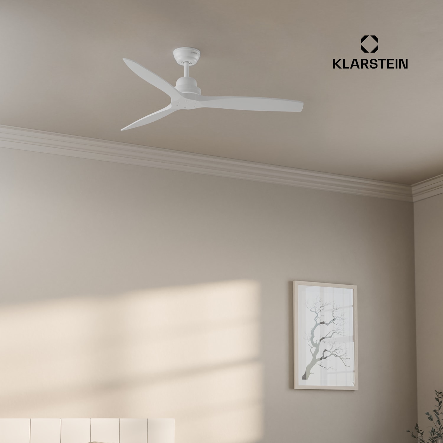 Santa Elena Smart 52" stropni ventilator, 10260 m³/h, 6 postavki brzine, daljinski upravljač 132 cm (sobe 13–25 m²) | WIFI + daljinski upravljač | Bijela